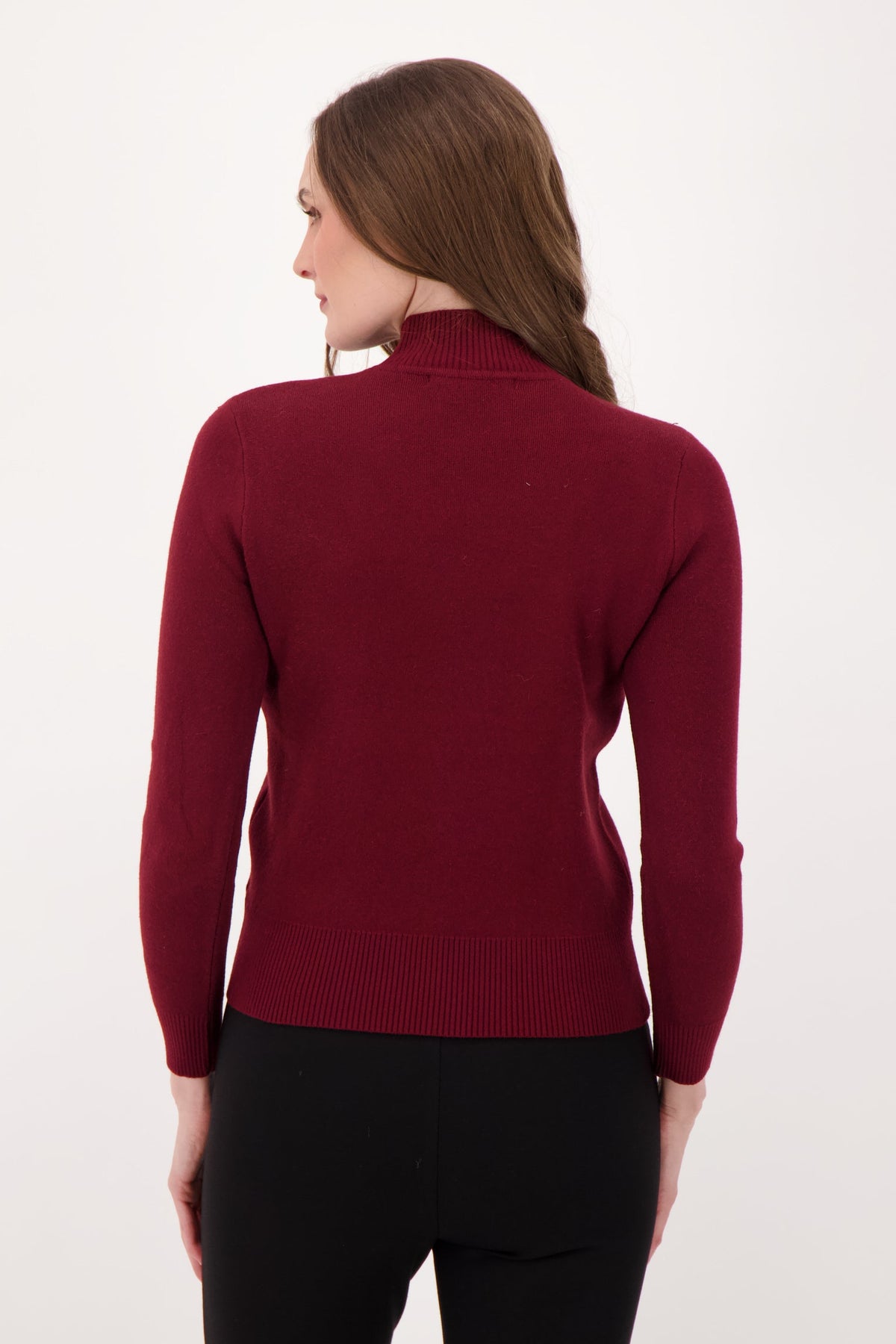 Plush Fleece Lined Sweater With Hot Fix Beads Necklace