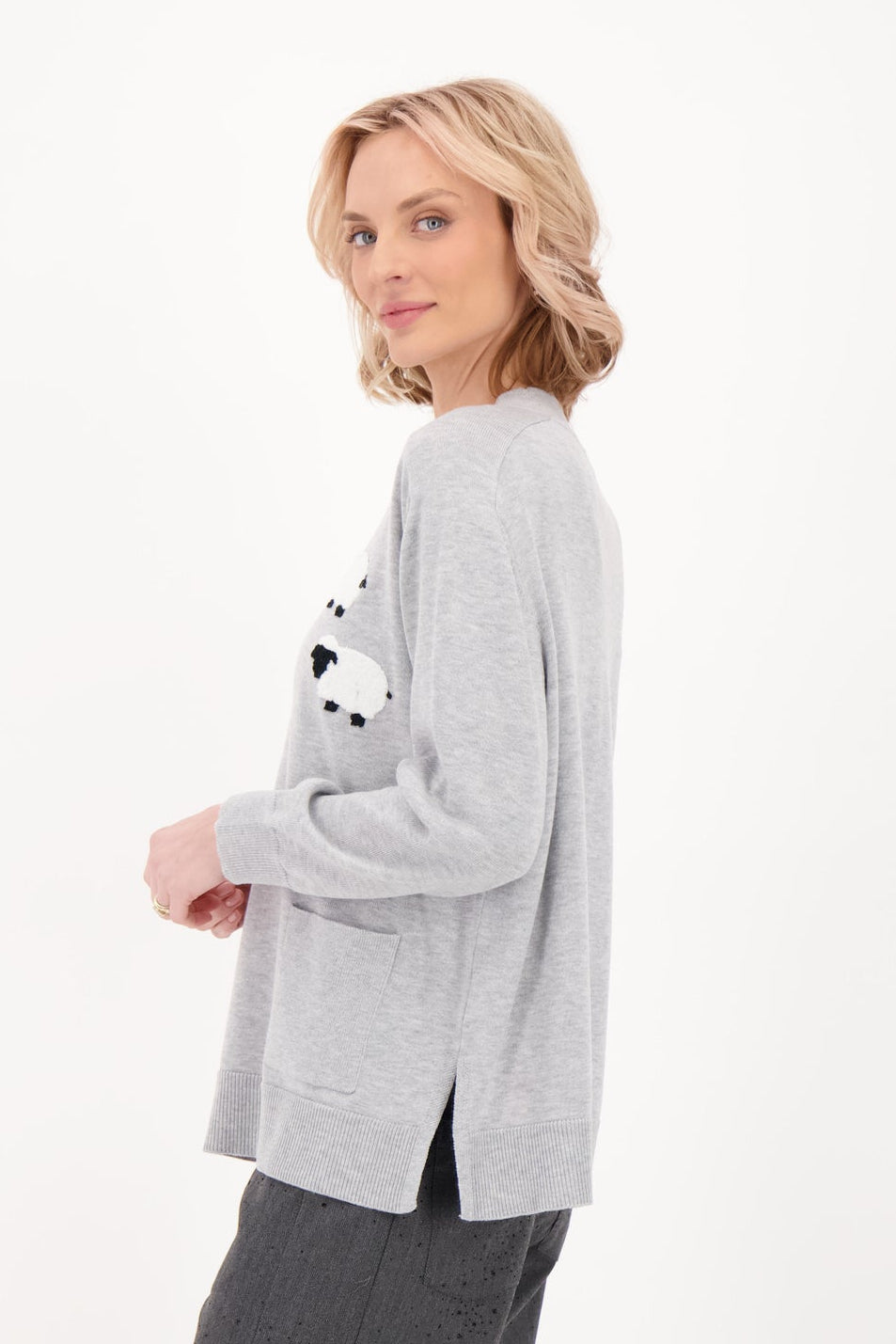 Sheep Dog Patch Pocket Sweater
