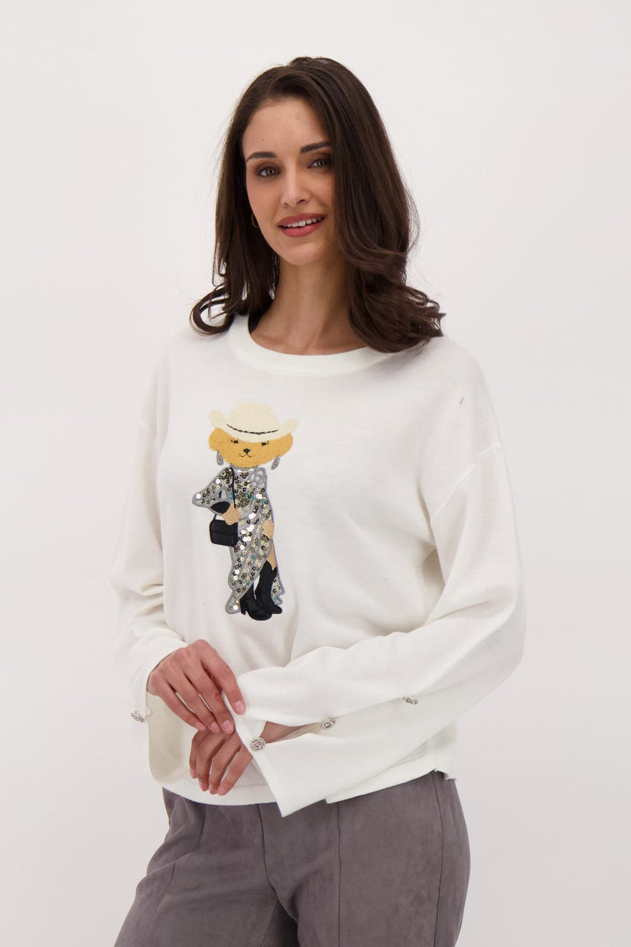 Embellished Cowgirl Teddy Sweater