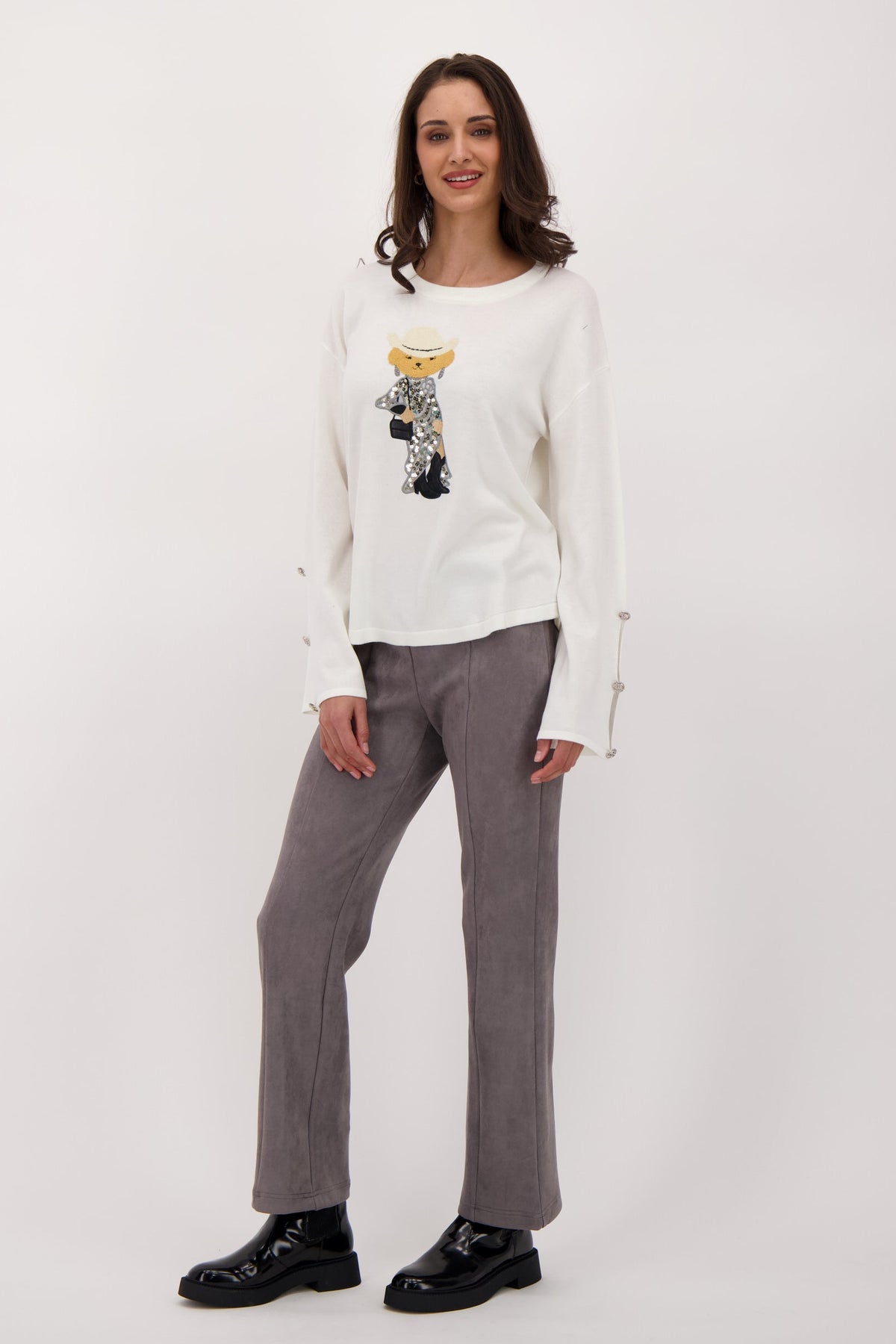 Embellished Cowgirl Teddy Sweater