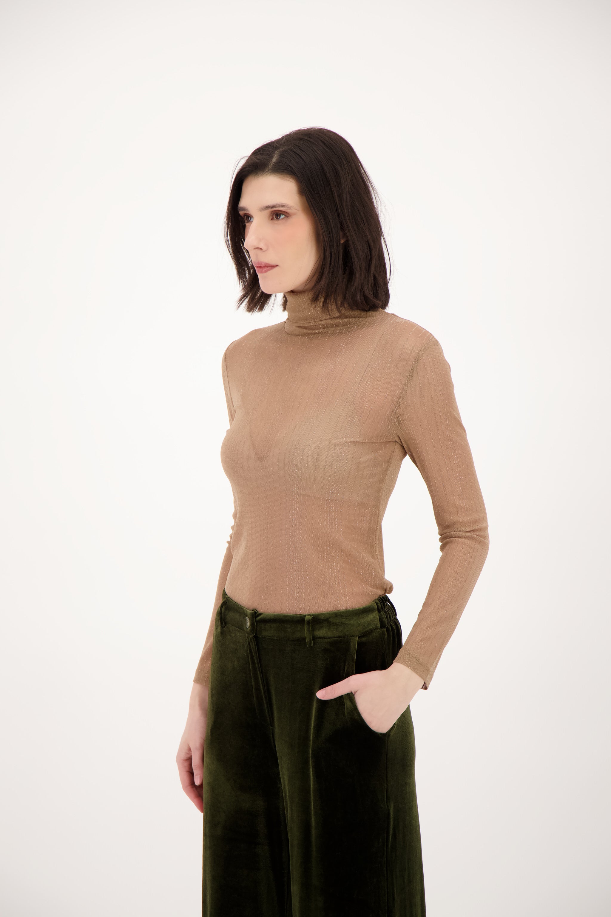 Turtleneck Layering Mesh Top