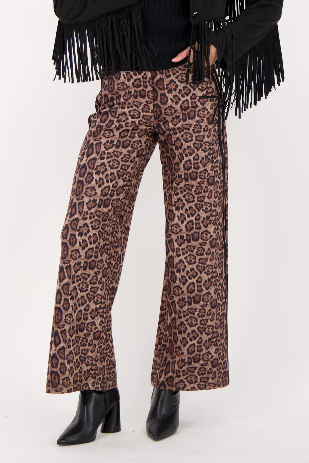 Sueded Finish Leopard Pant