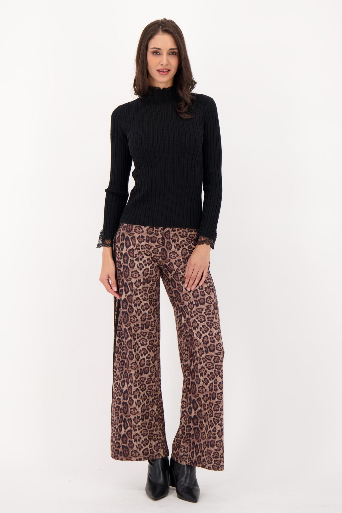 Sueded Finish Leopard Pant