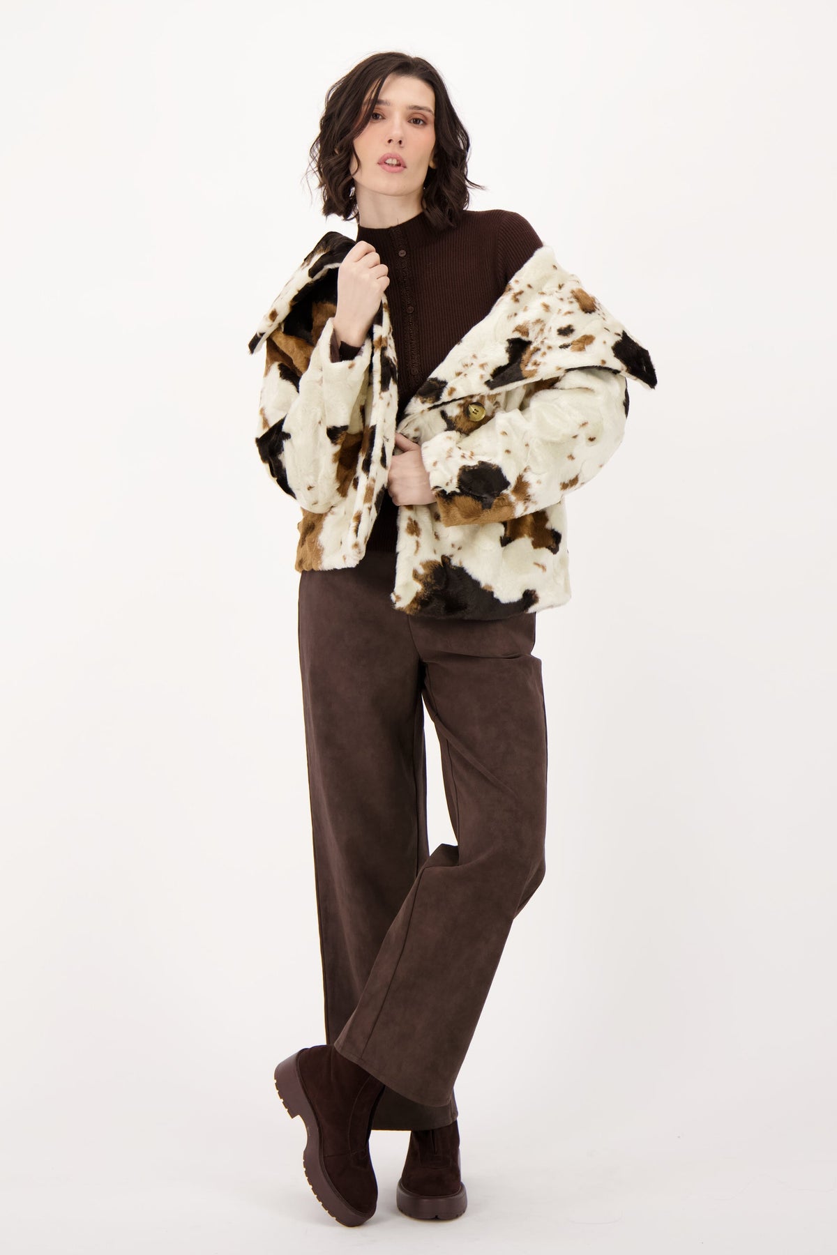 Funnel Neck Moo Jacket
