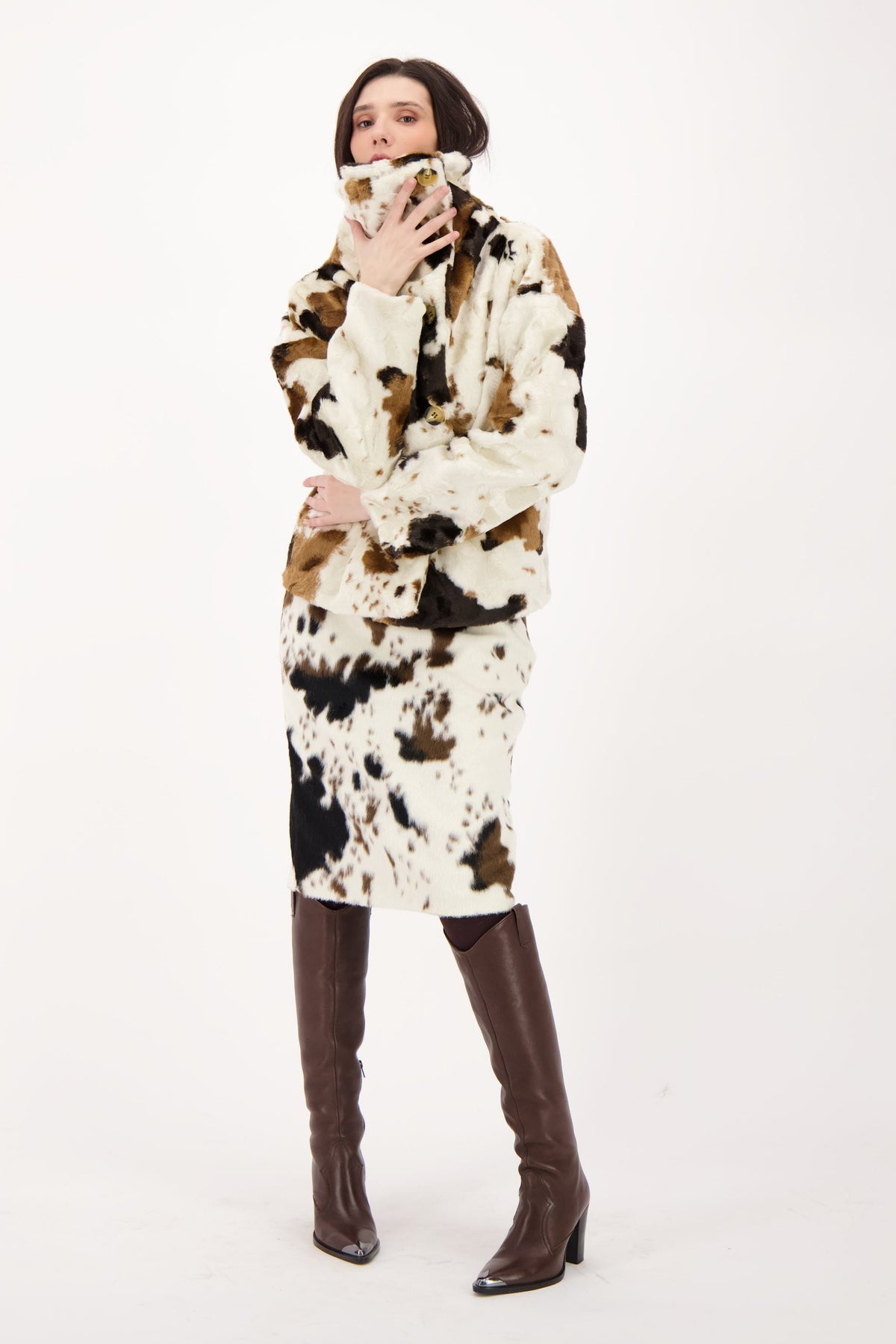 Funnel Neck Moo Jacket