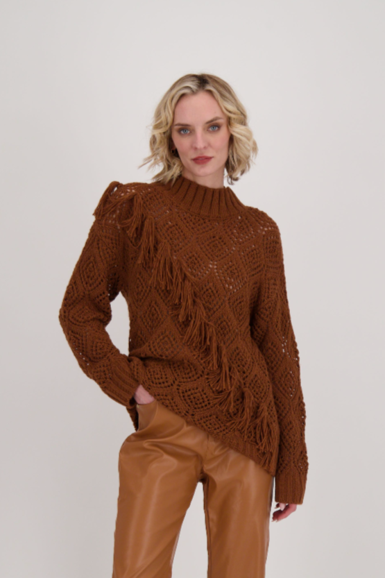 And The Why Tassel Detail Long Sleeve Sweater main image 0