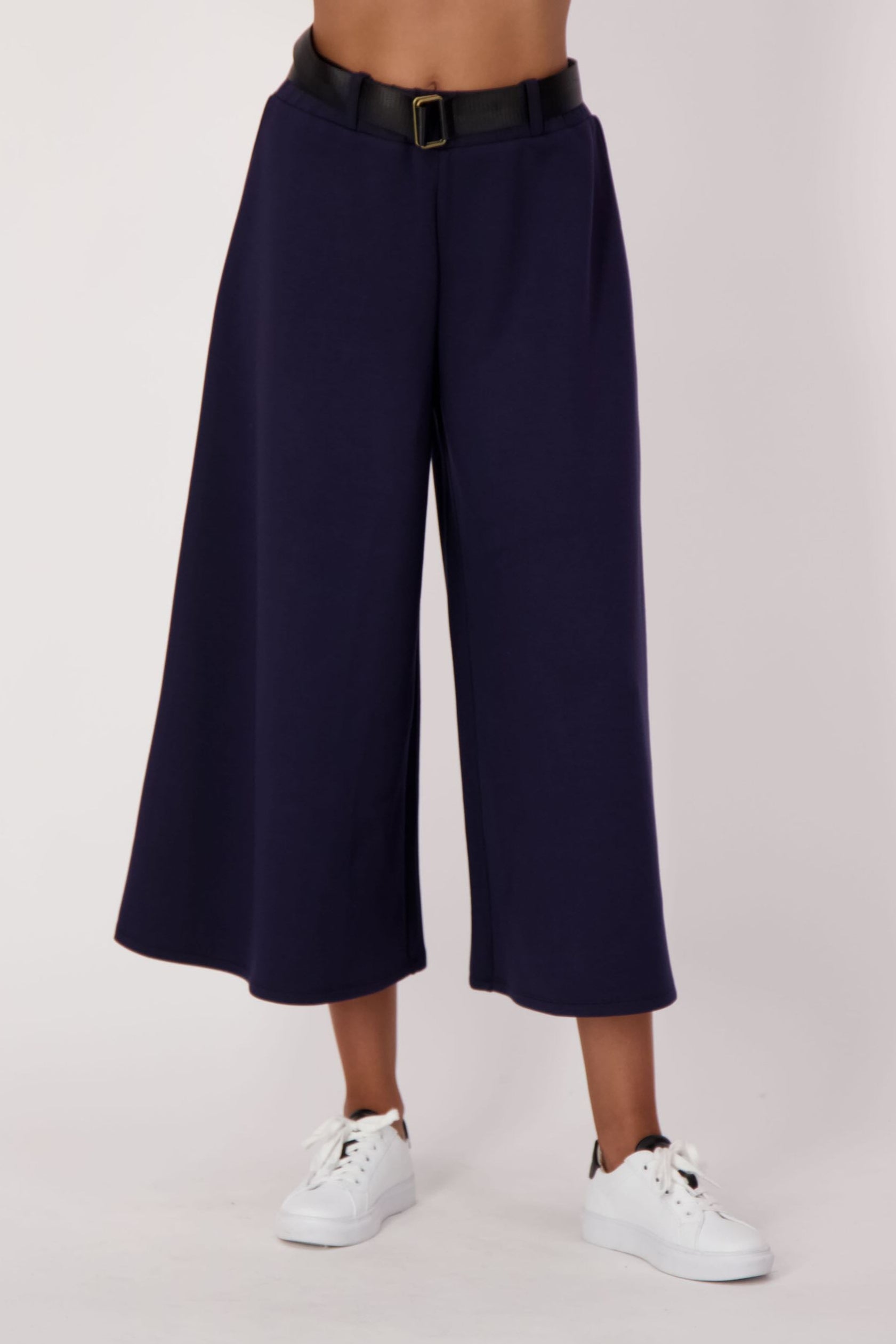 Scuba Belted Crop Wide Leg Pant