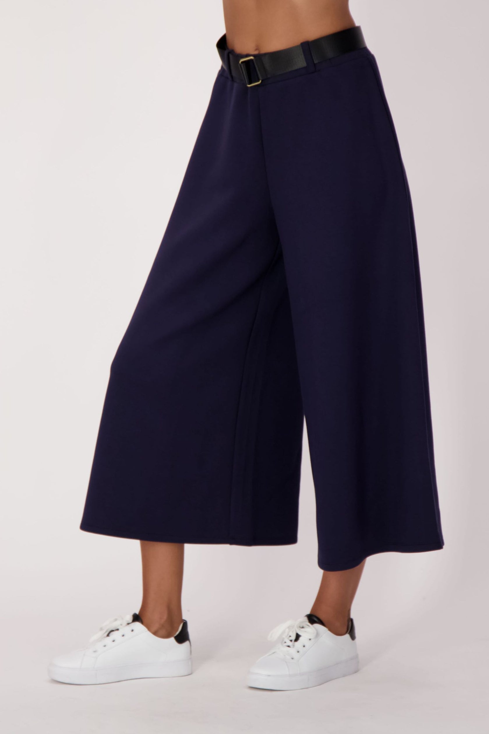 Scuba Belted Crop Wide Leg Pant