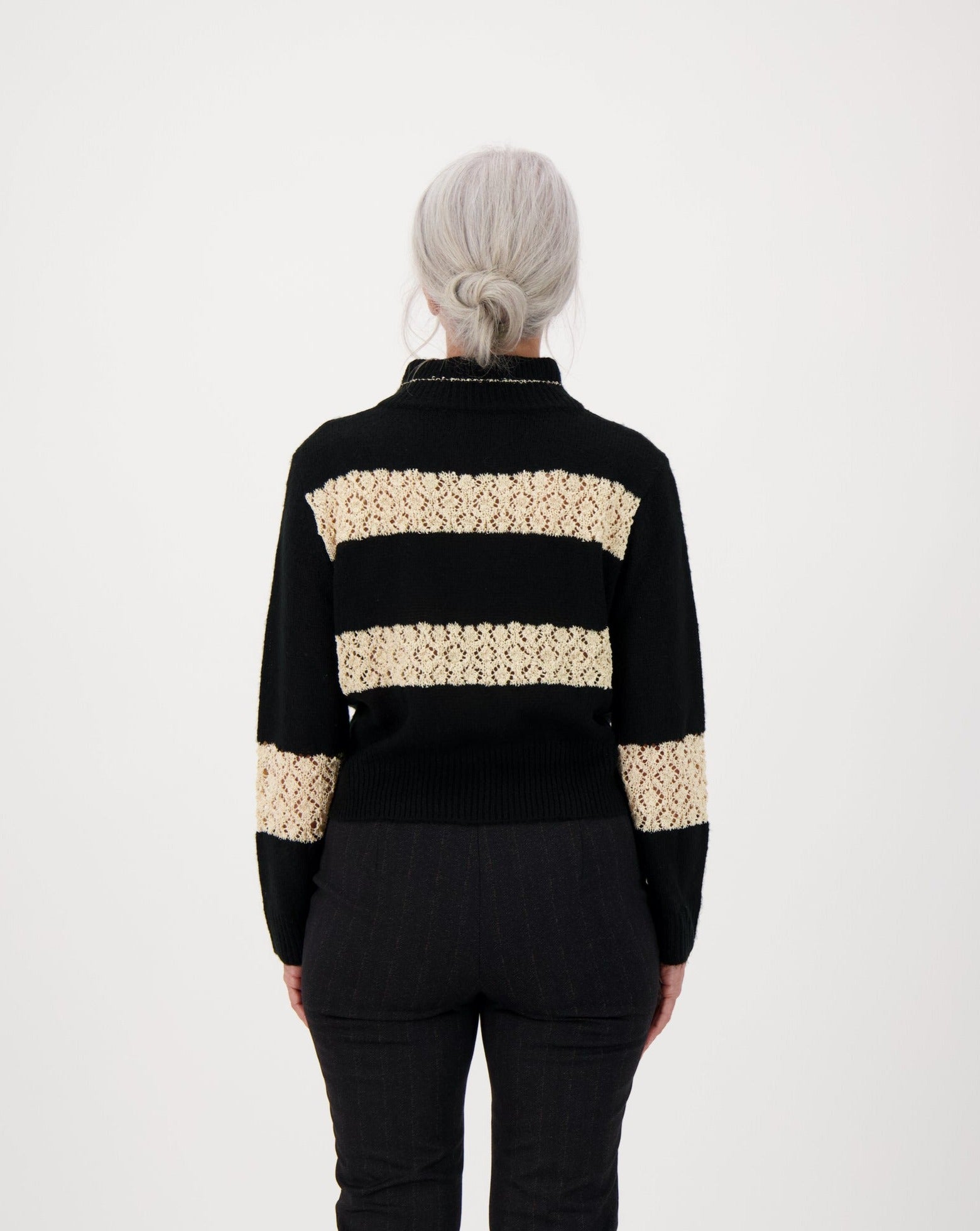 Crochet Bomber Jacket With Zipper Front Closure