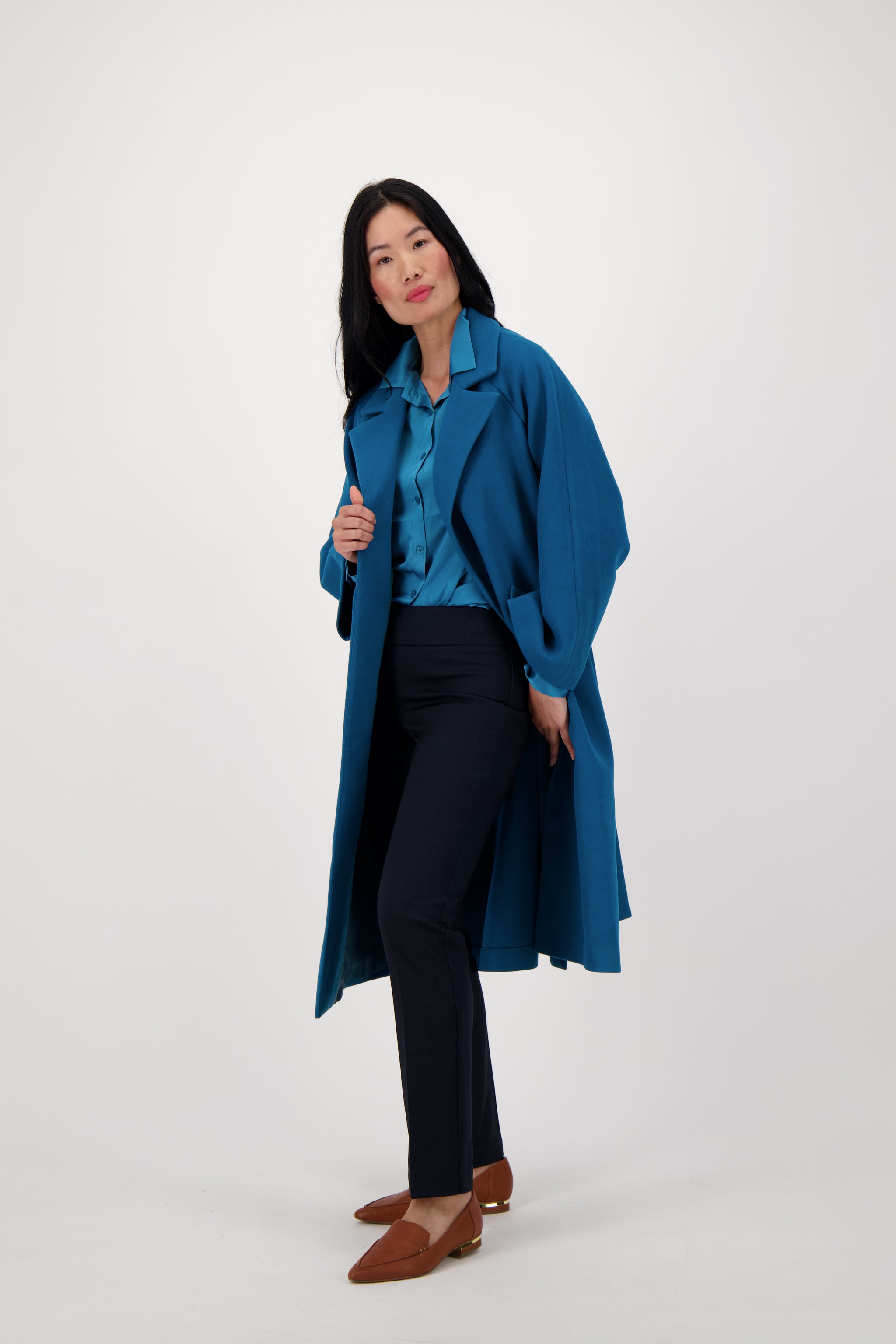 Coat With Notched Lapel Collar