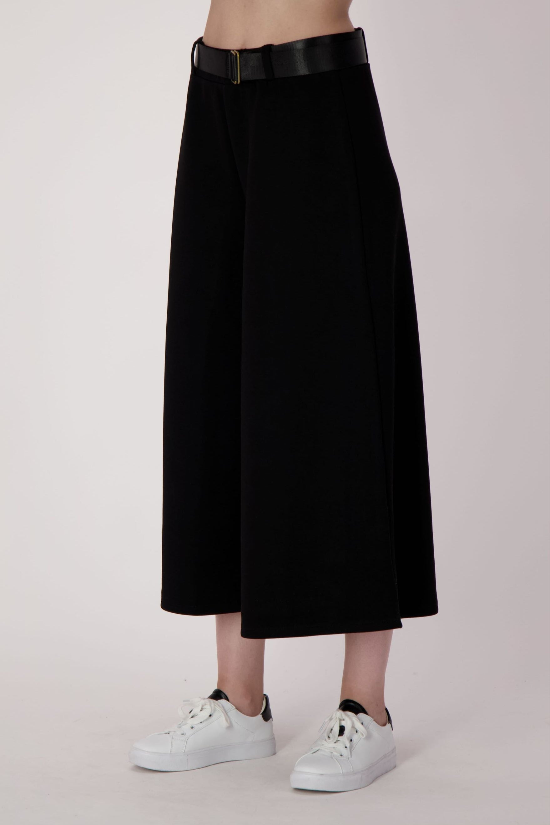 Scuba Belted Crop Wide Leg Pant