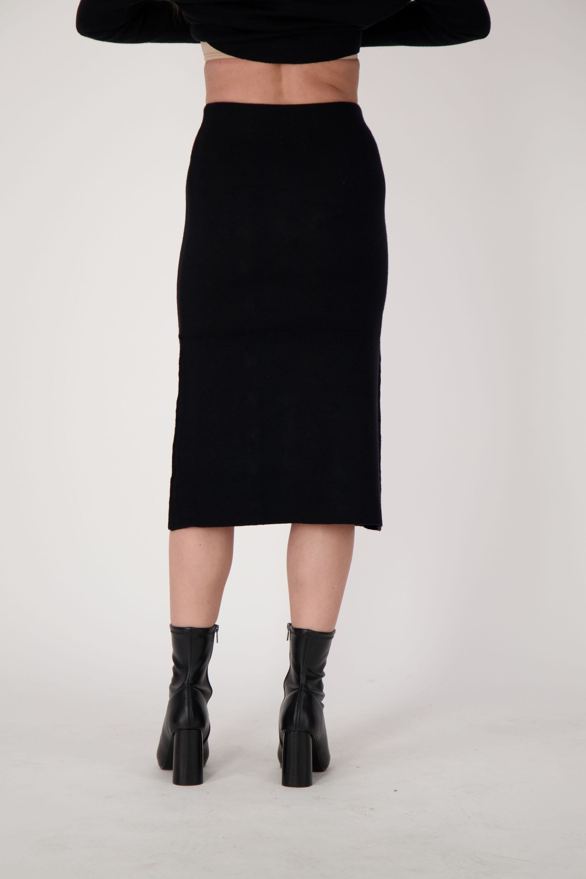 Side Button Knit Skirt