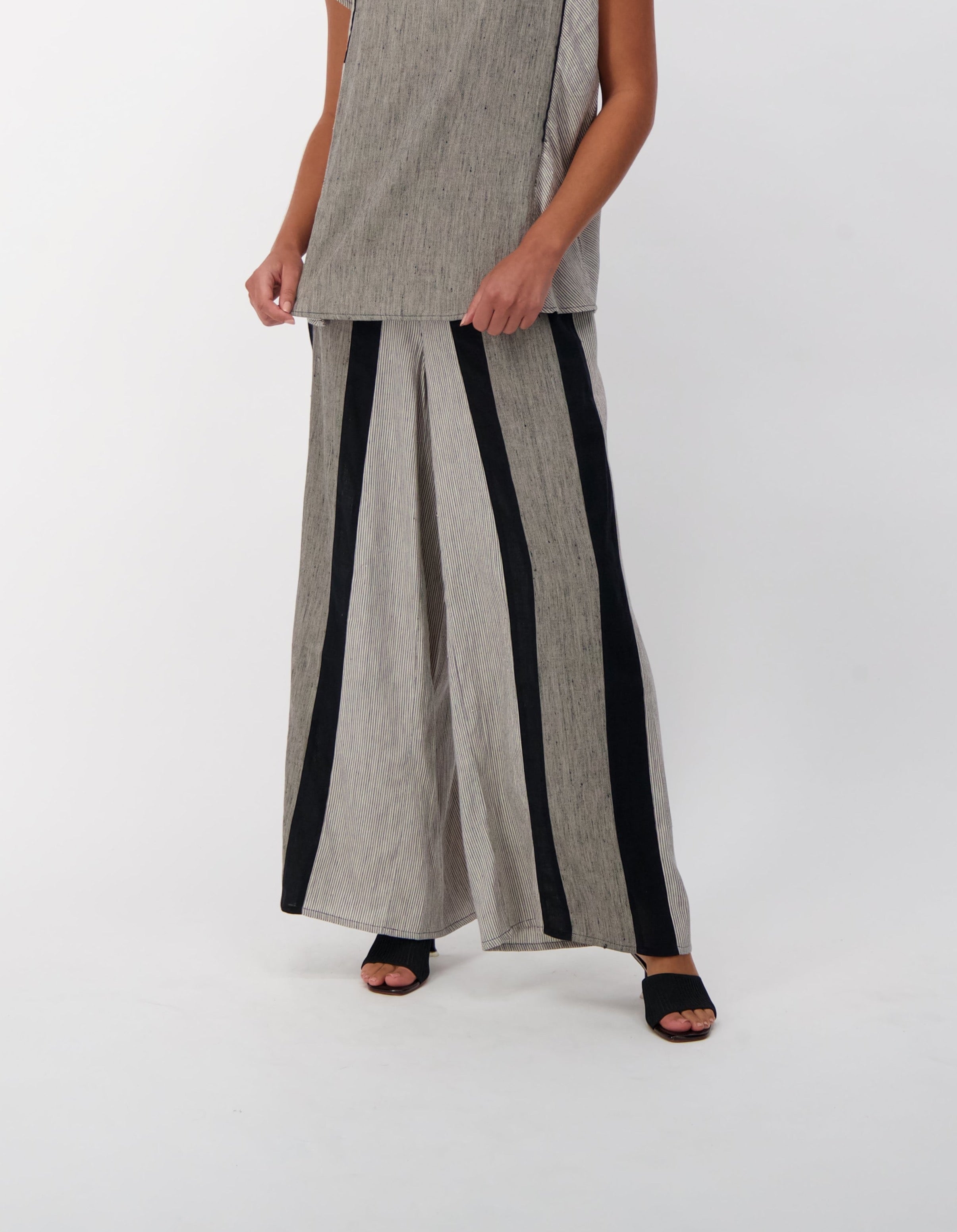 Linen-Blend Wide-Leg Pull-On Pants
