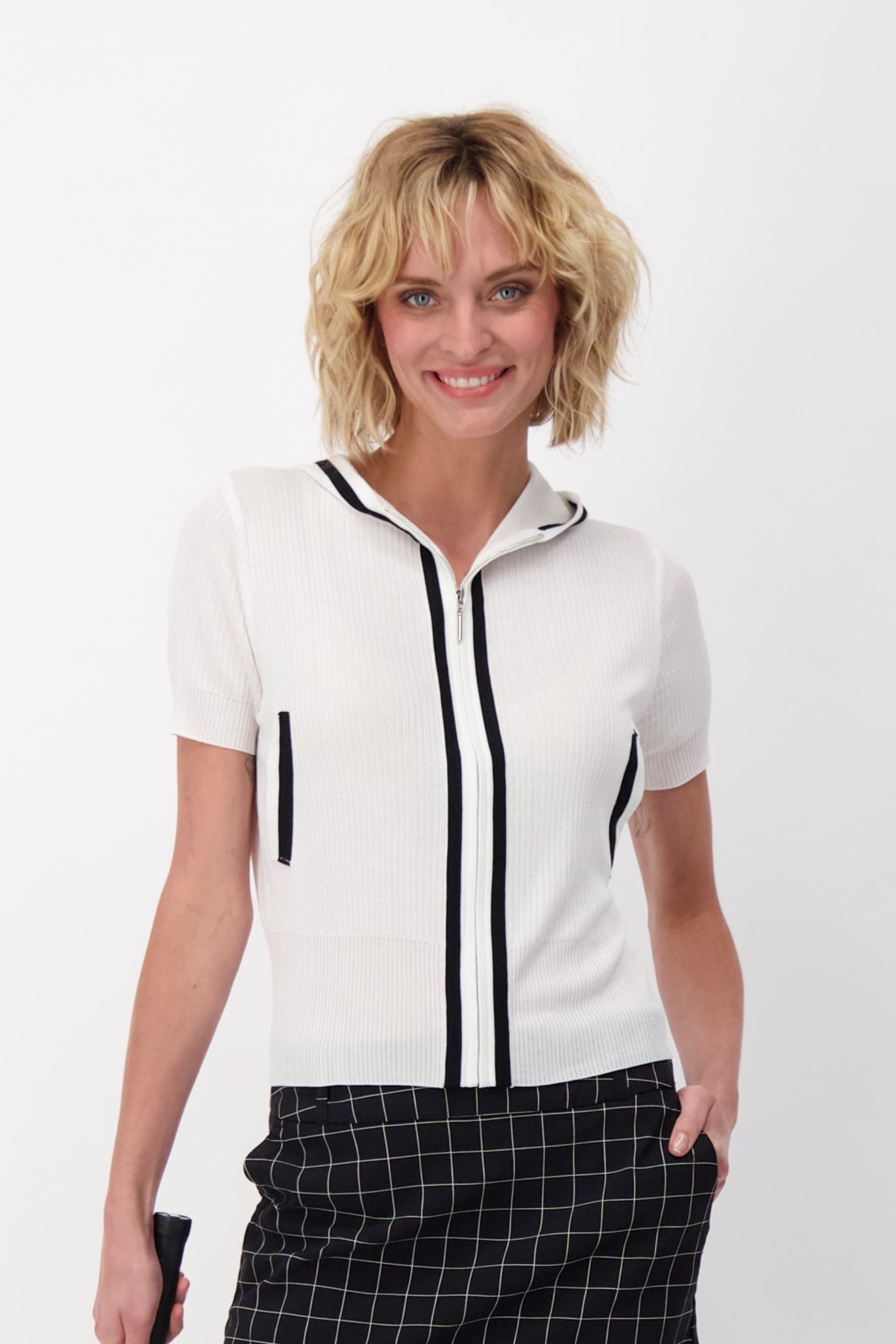 Hooded Bomber Short Sleeve Top