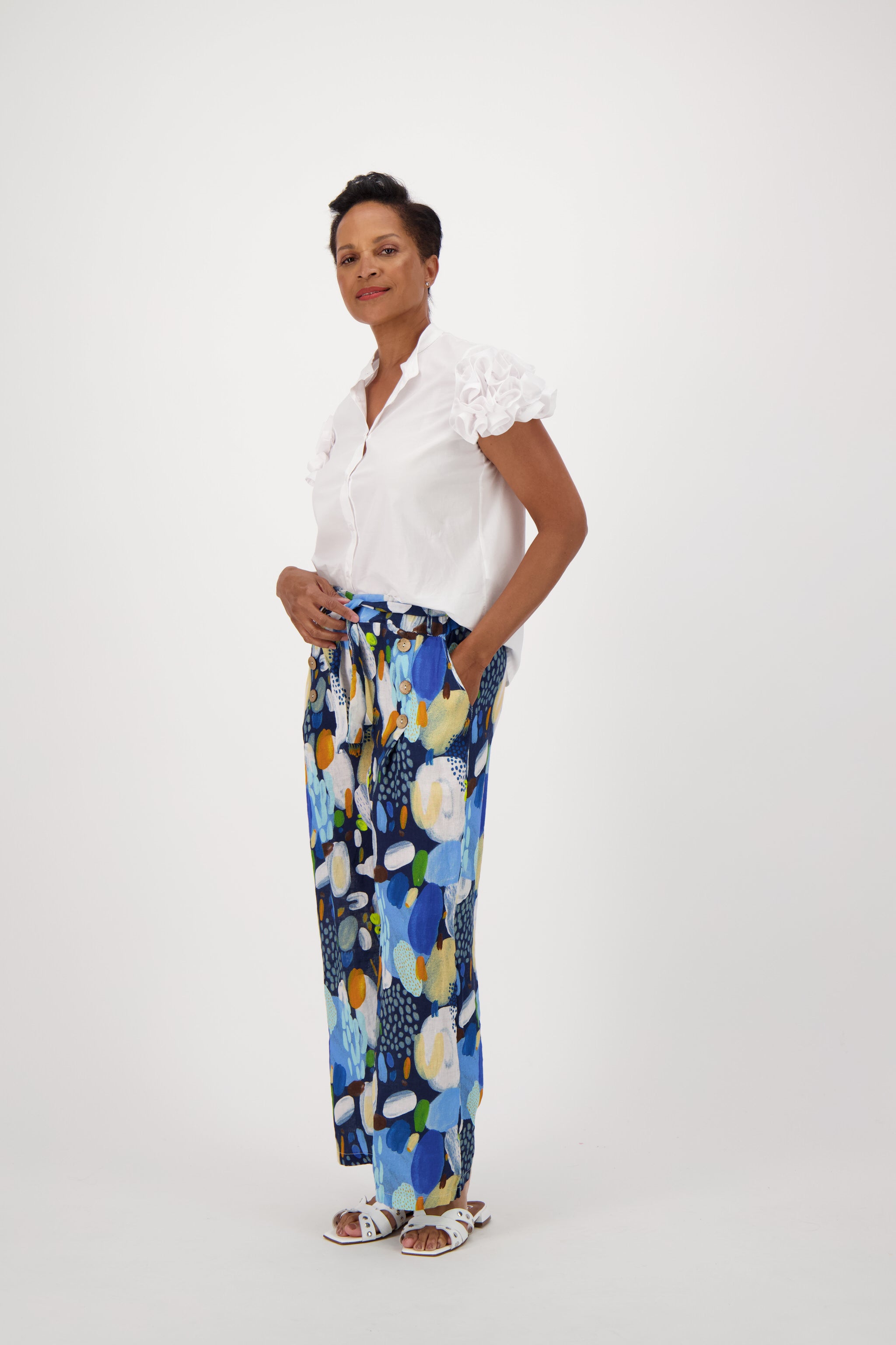 Ruffle Sleeve Shirt Top