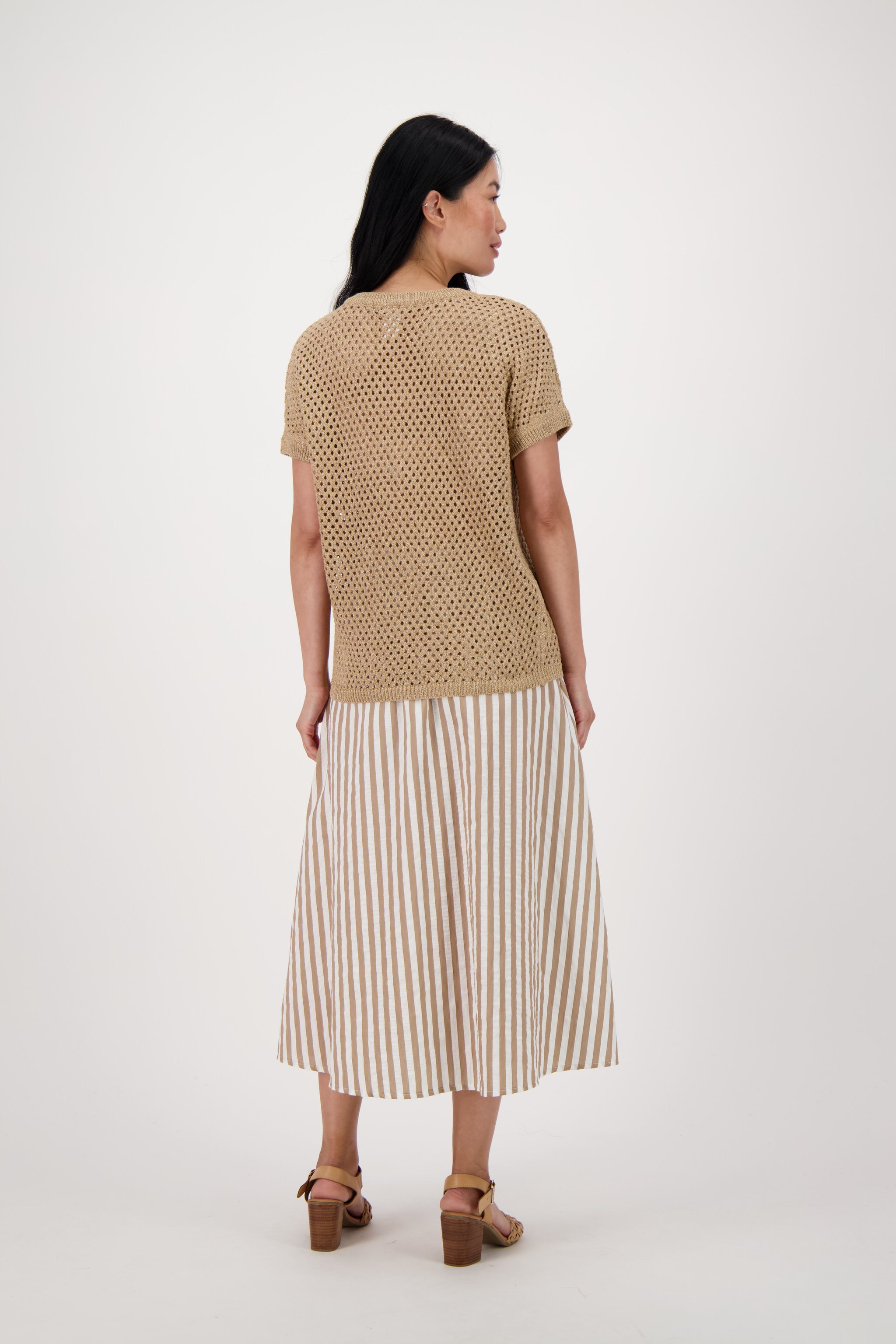 Gold Lurex Stripe Utility Skirt