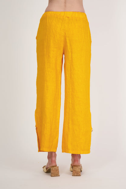 Linen Wide Leg Pant With Rings