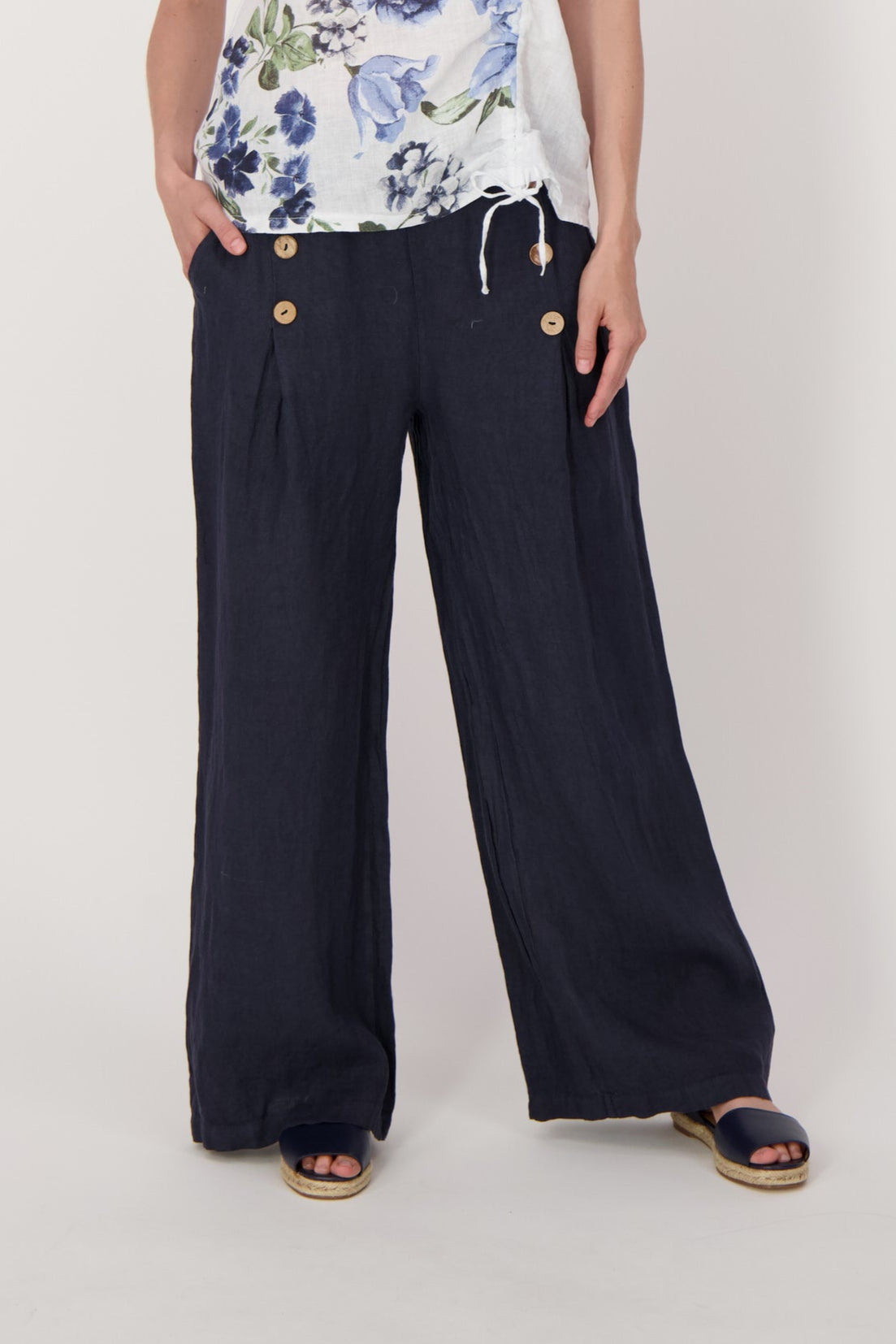 Linen Pant With Buttons