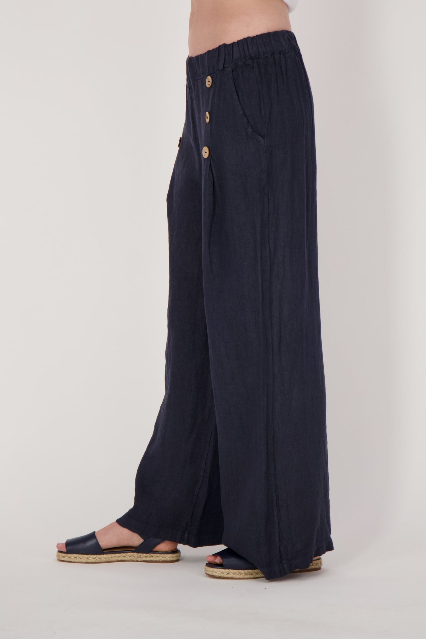 Linen Pant With Buttons