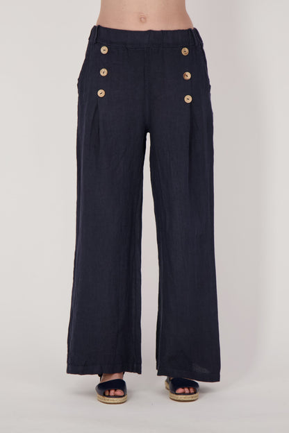 Linen Pant With Buttons