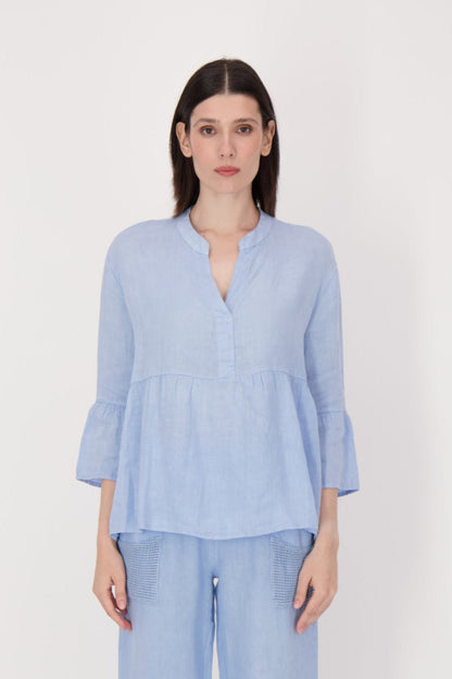 Linen Ruffled Blouse