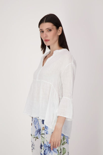 Linen Ruffled Blouse