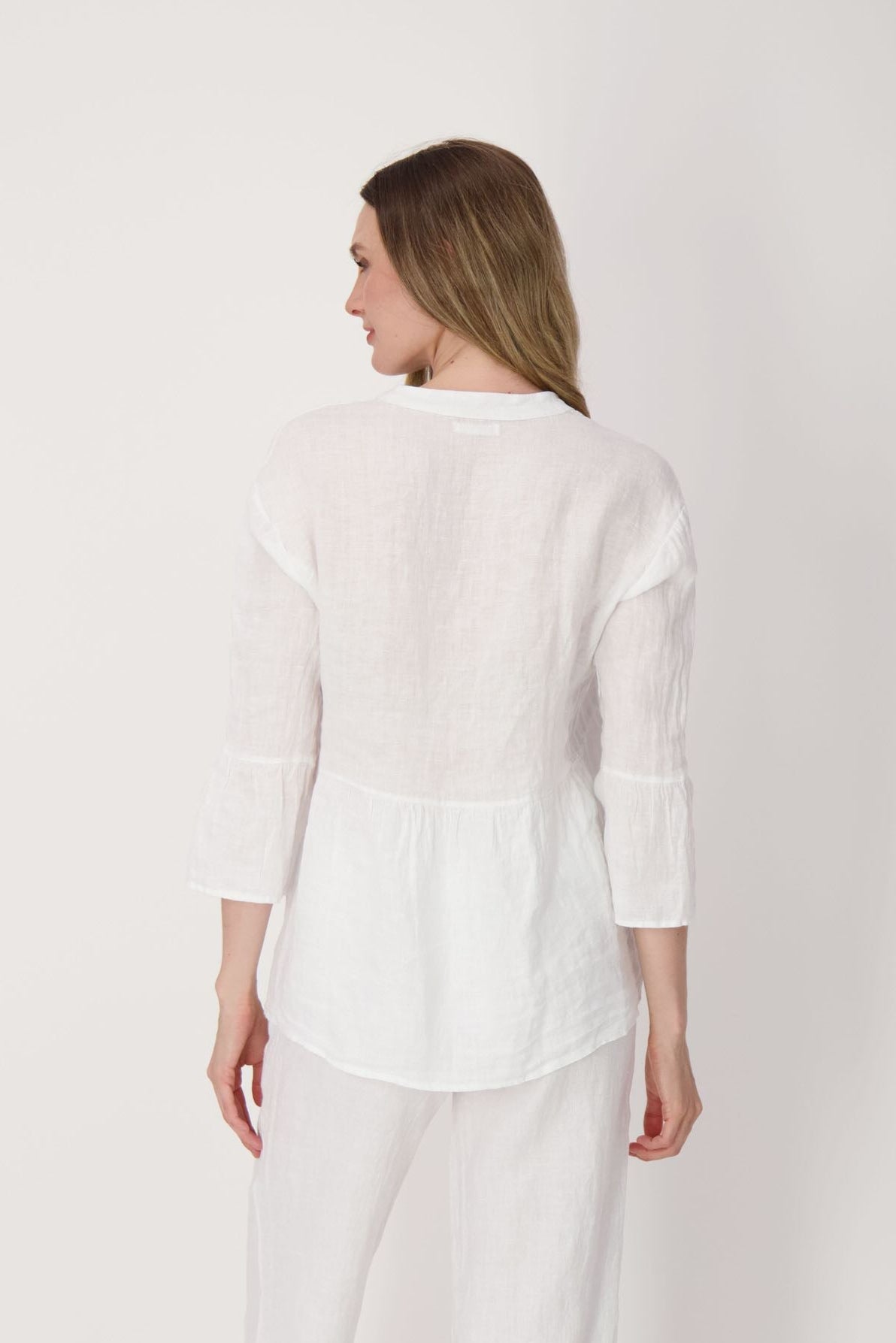 Linen Ruffled Blouse