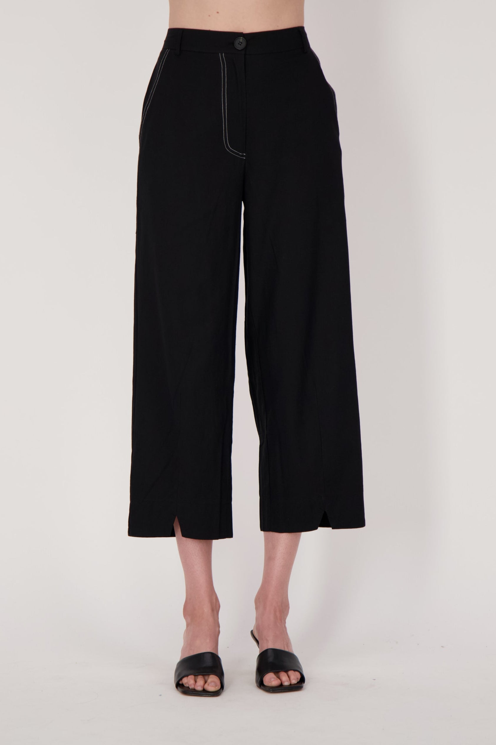Contrast Stitch Cropped Pant