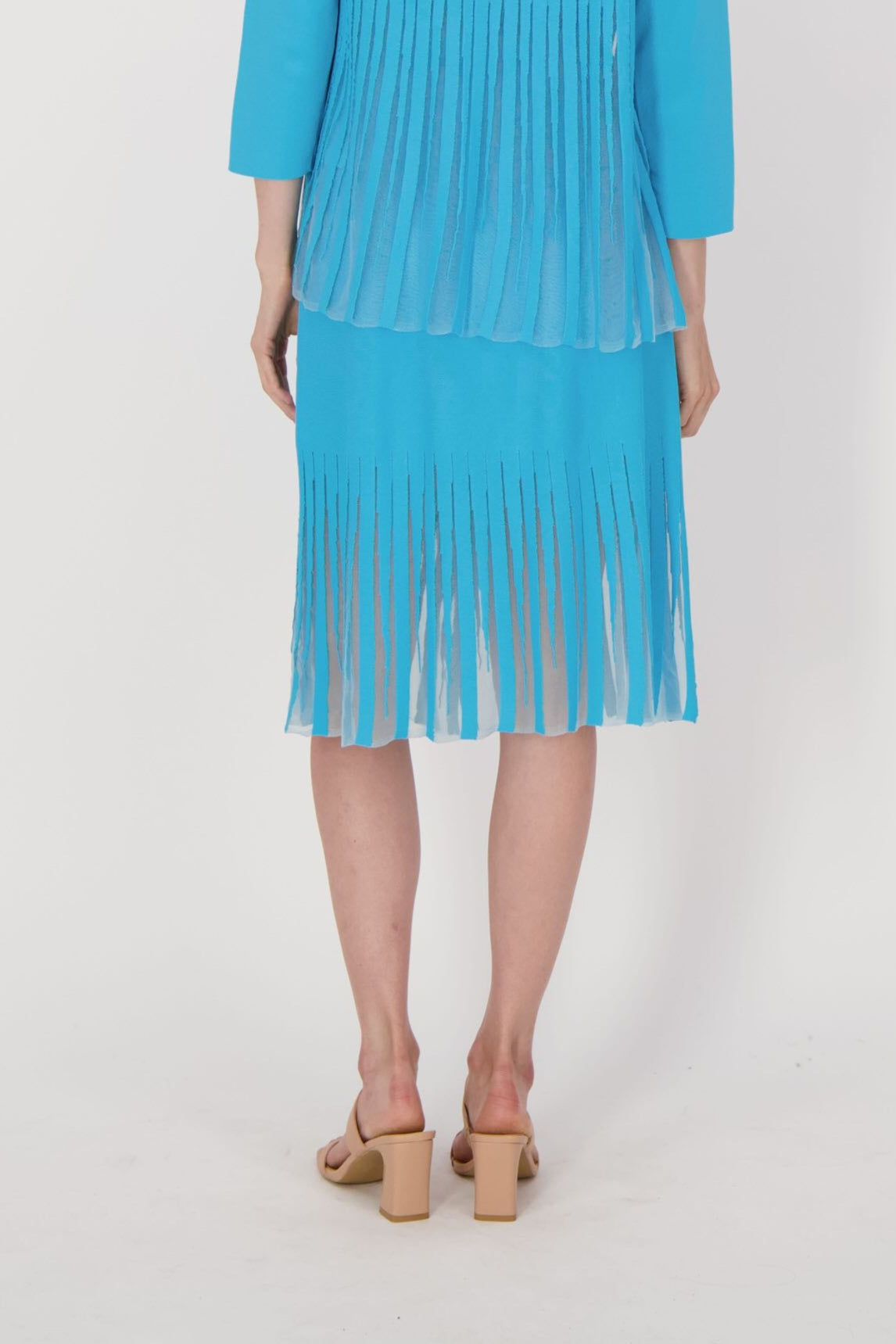 Lattice Stitched Hem Layered Skirt