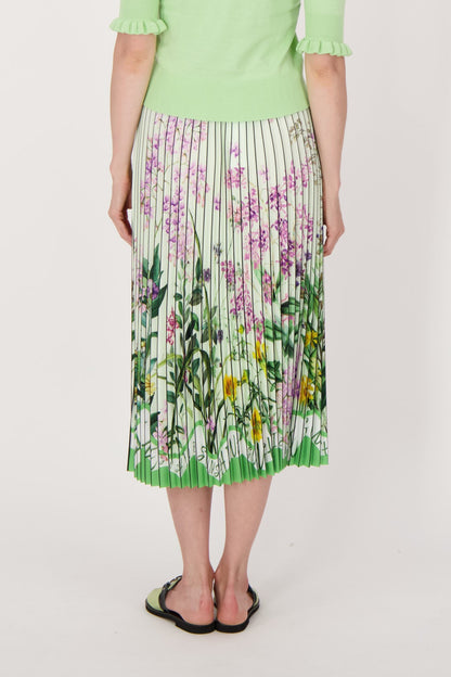 Pleated Floral Skirt