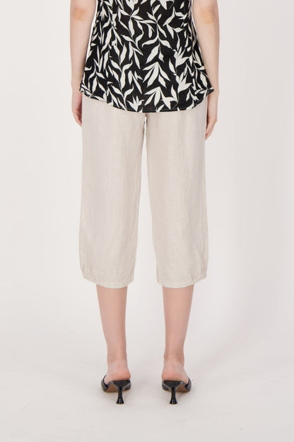 Linen Capri Pant With Mesh Pockets