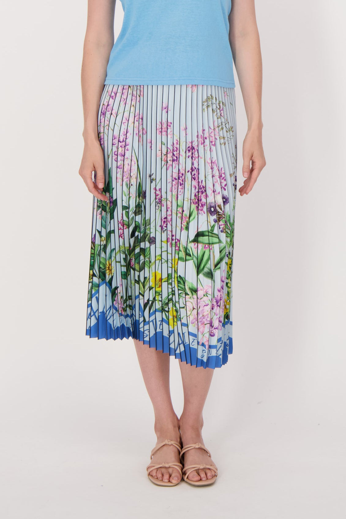 Pleated Floral Skirt