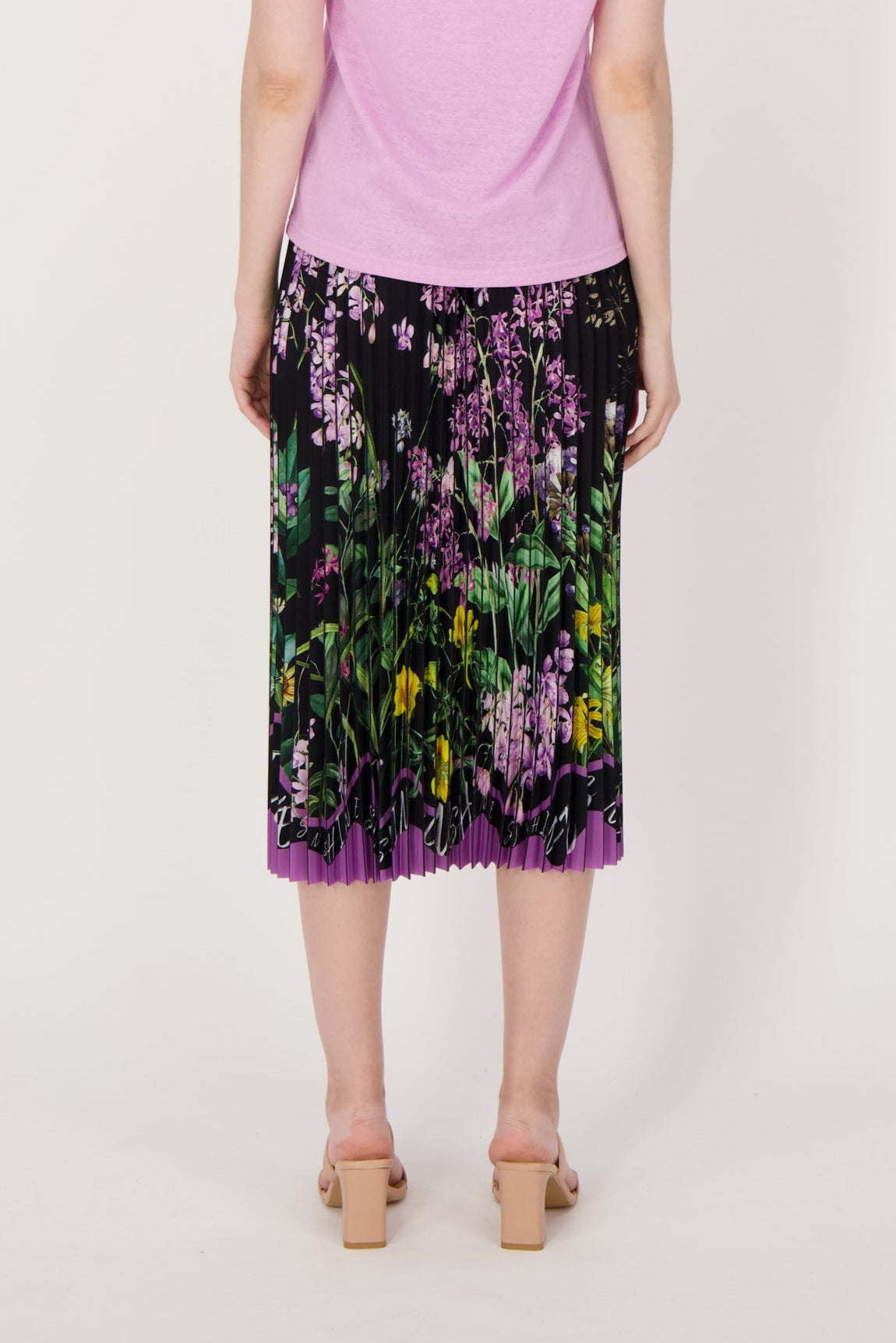 Pleated Floral Skirt