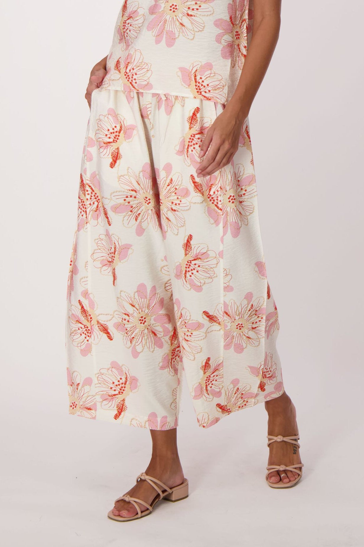 Coral Belle Floral Waist Tie Pant
