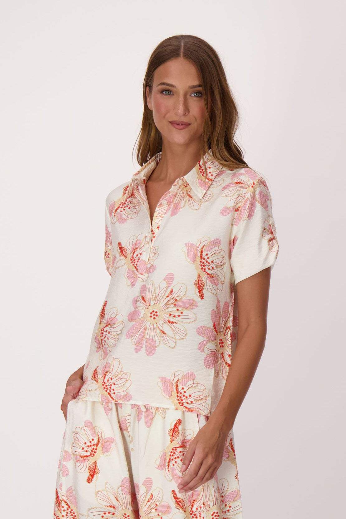 Coral Belle Floral Shirt