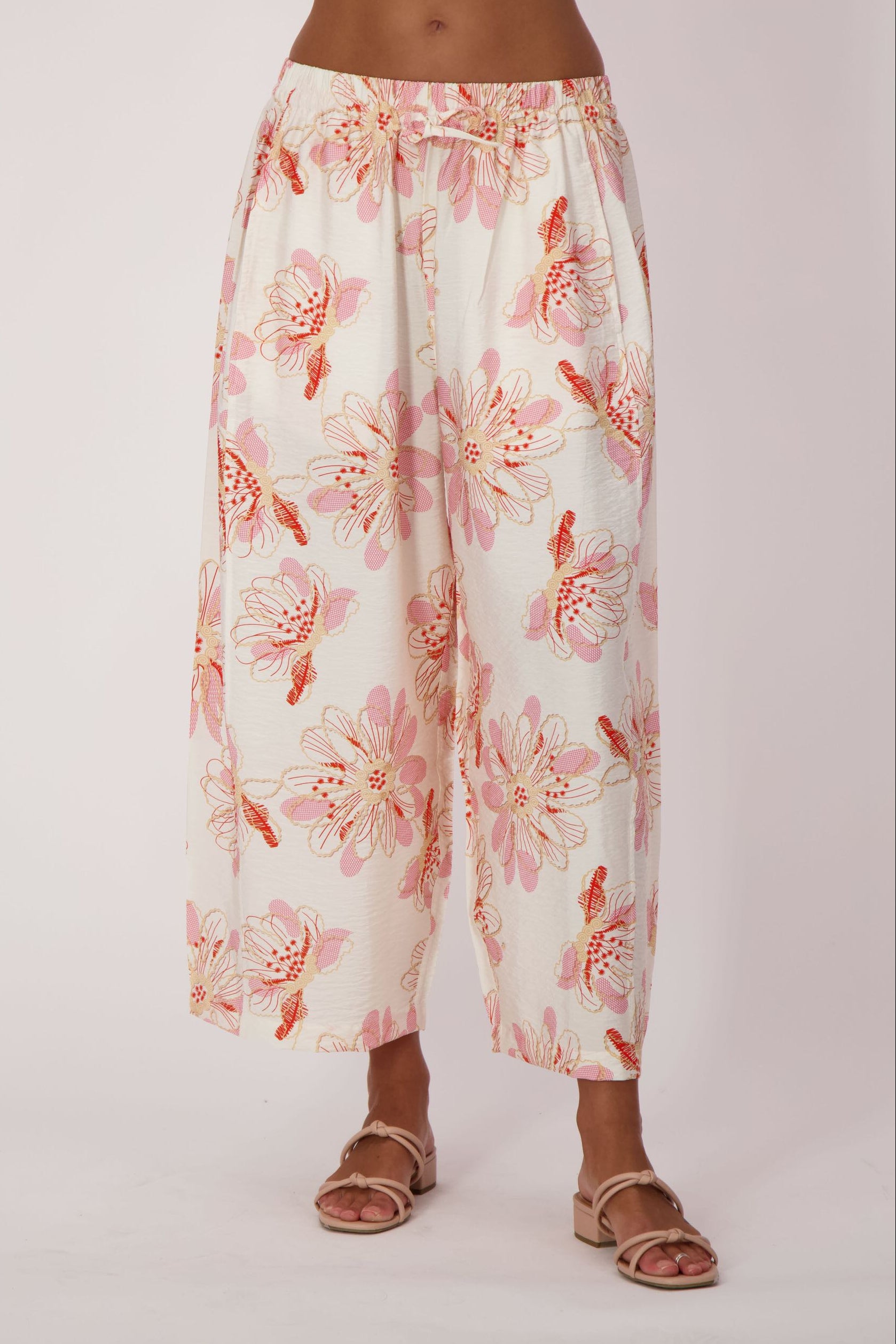 Coral Belle Floral Waist Tie Pant