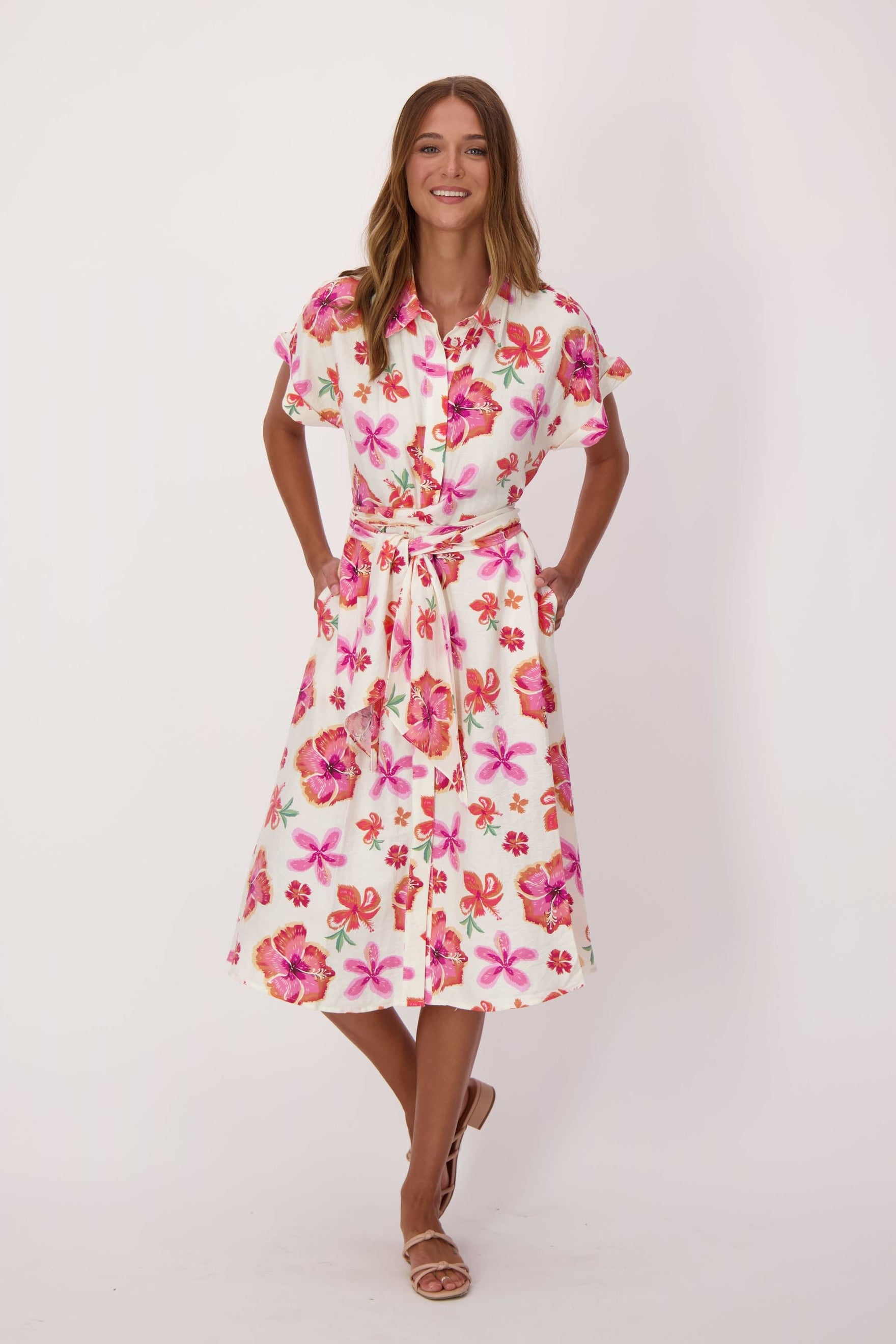 Floral Bloom Tie Waist Dress