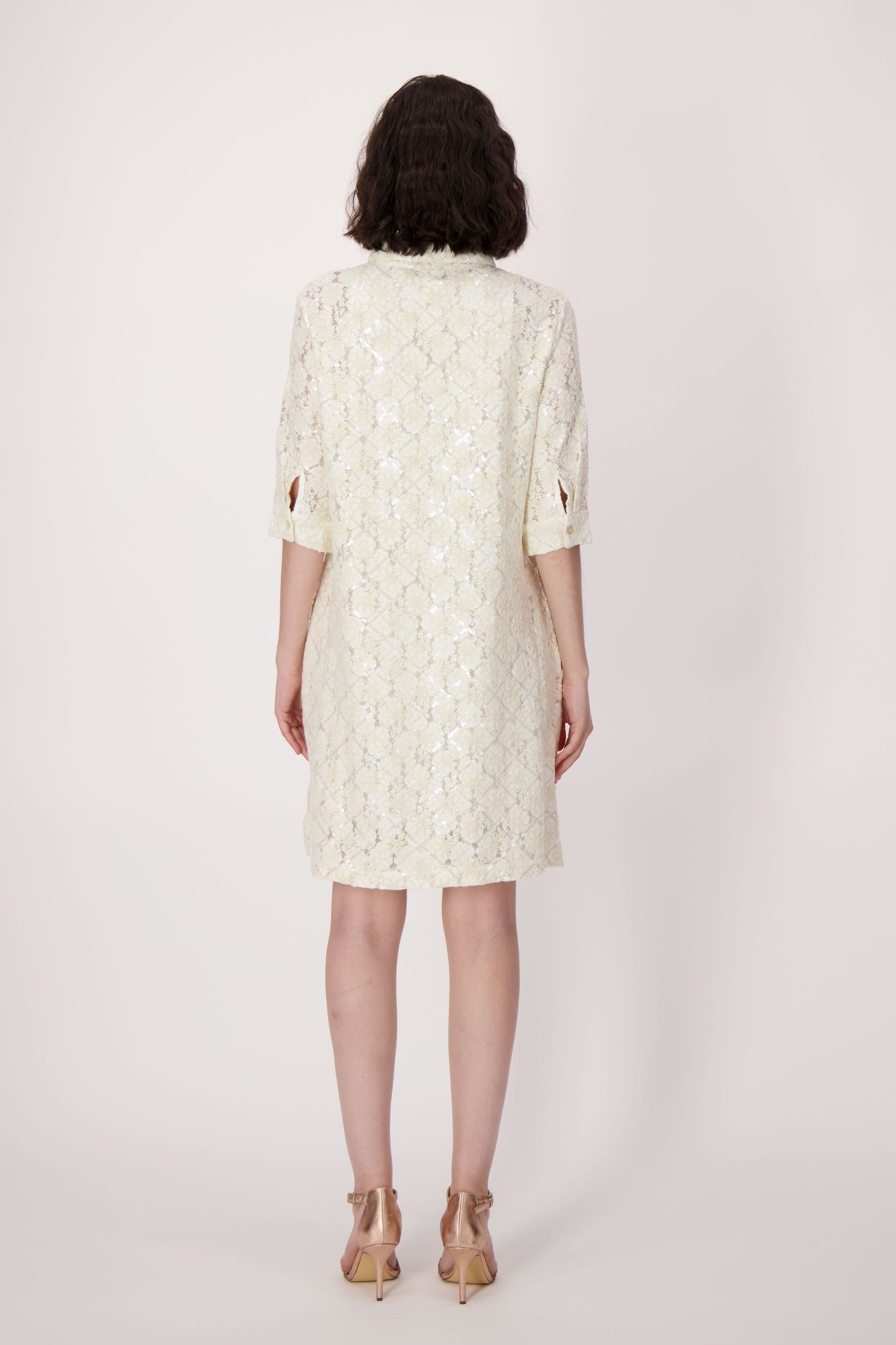 Sequin Lace Tunic Dress With Cami