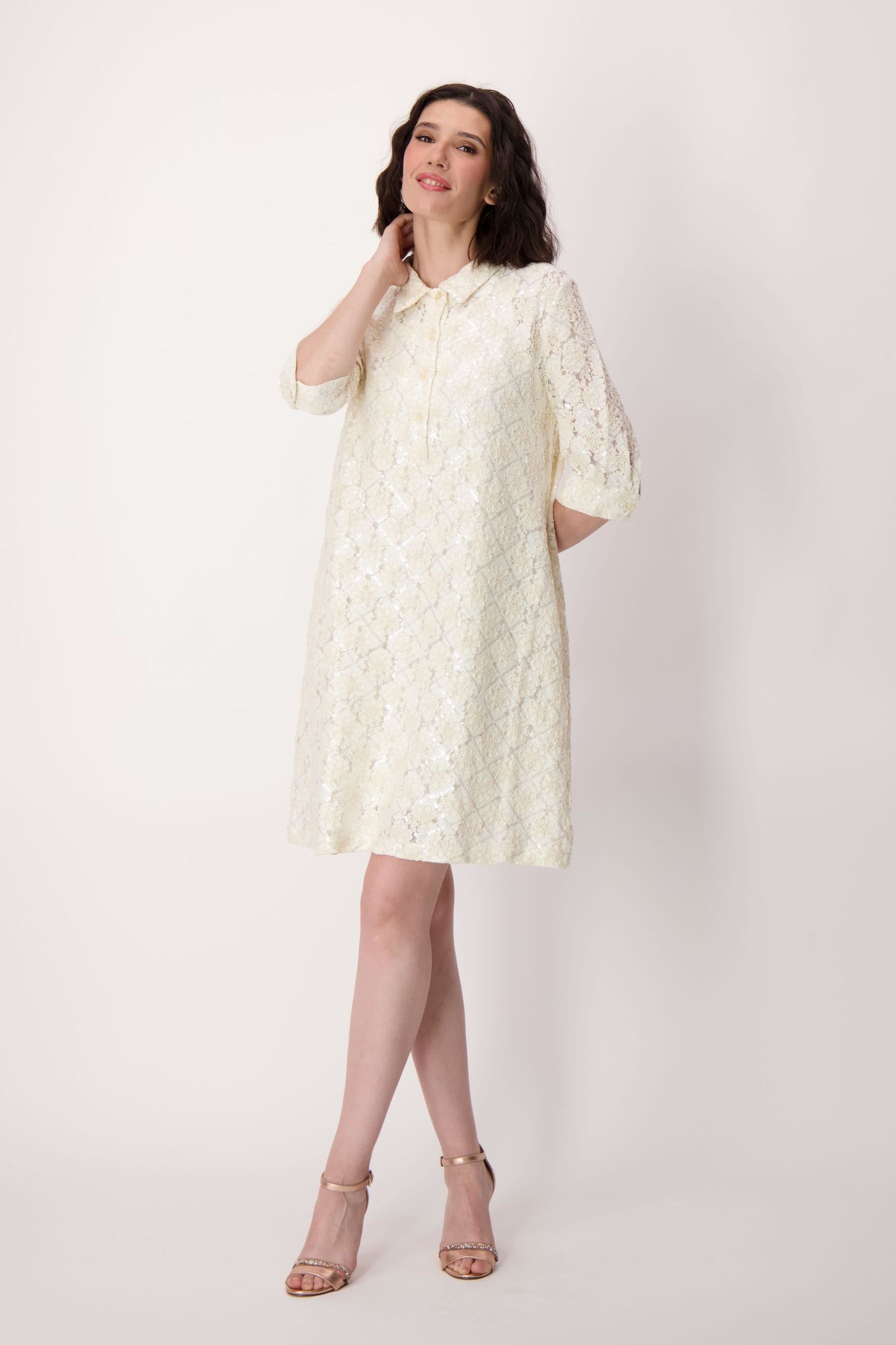 Sequin Lace Tunic Dress With Cami