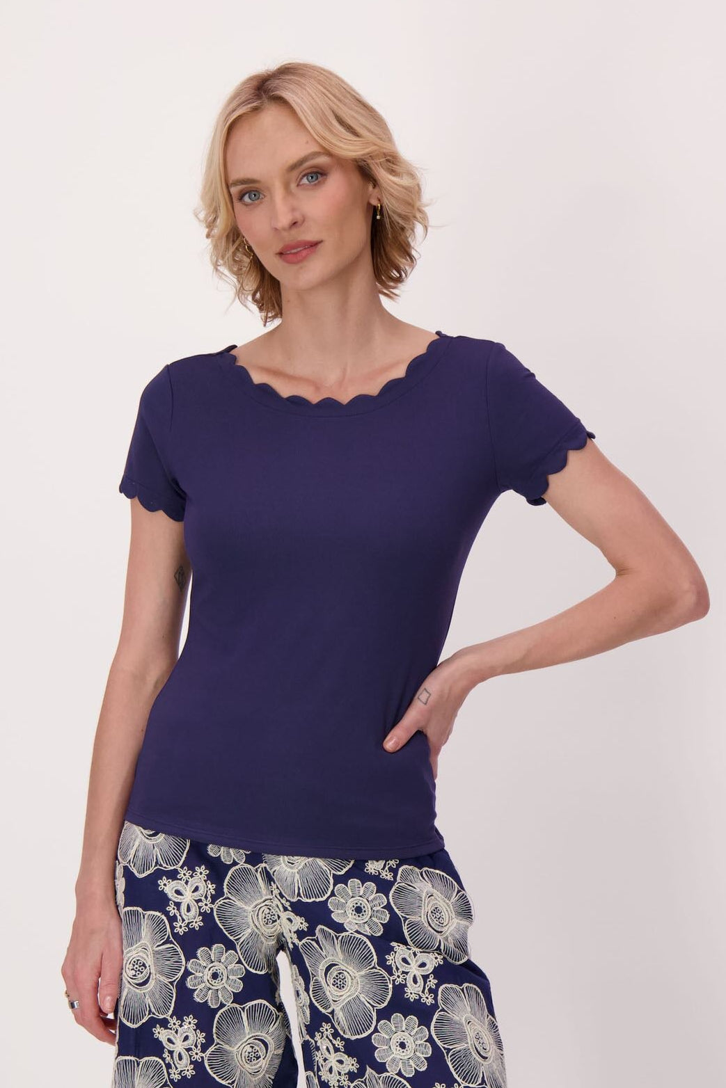 Scallop Trim T-Shirt