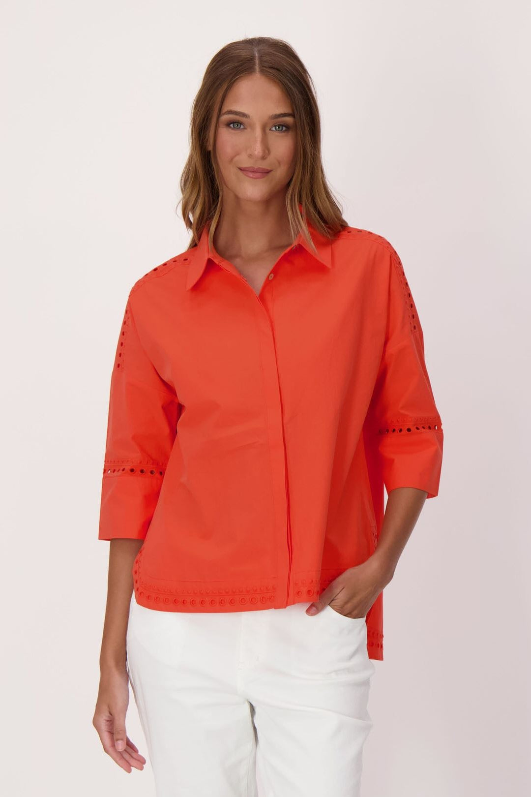 Palm Embroidered Cotton Shirt