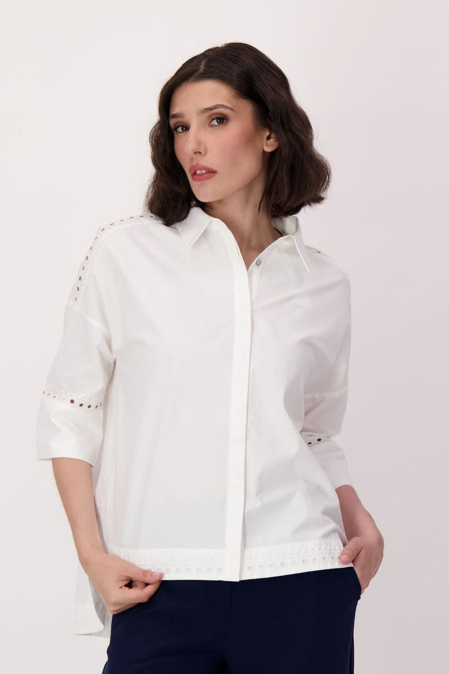 Palm Embroidered Cotton Shirt