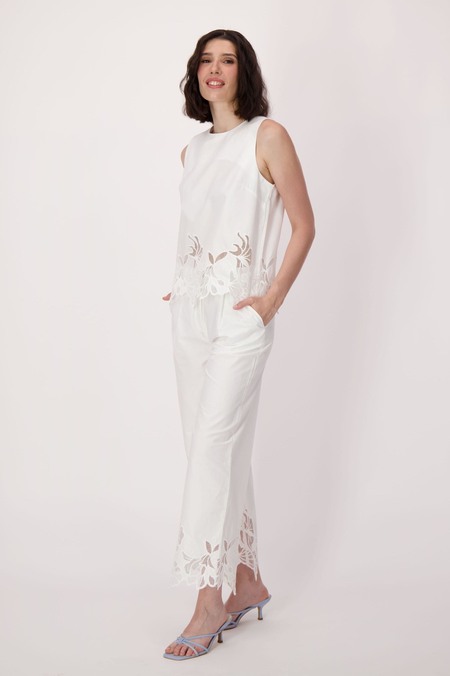 Cutwork Embroidered Hem Cotton Top