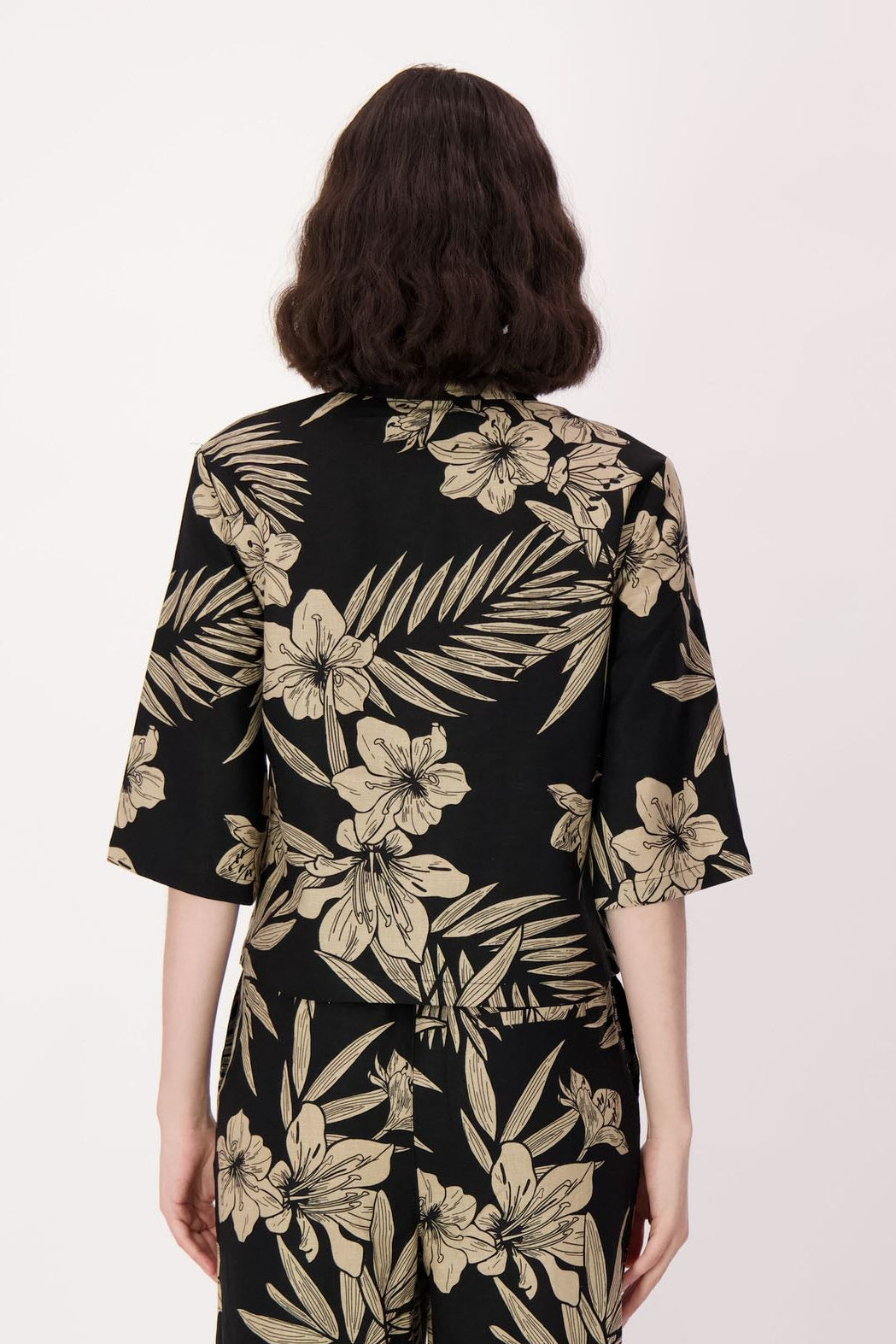 Natural Floral Linen-Blend Shirt