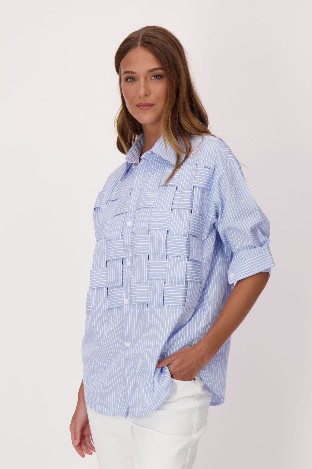 Blue Basket Weave Shirt