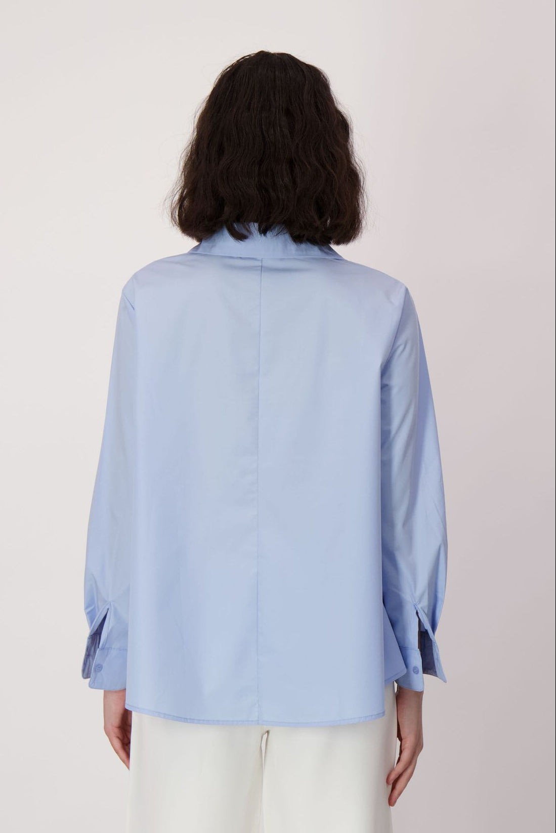 Blue Floral Embroidery Shirt