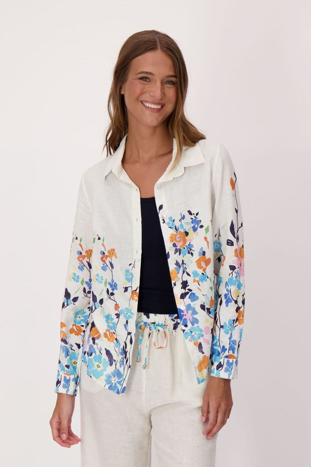 Climbing Floral Linen-Blend Shirt