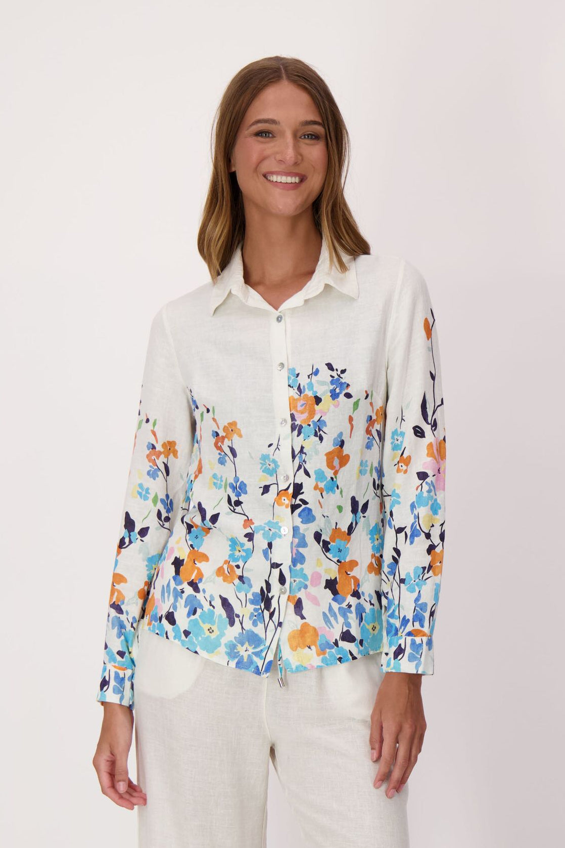 Climbing Floral Linen-Blend Shirt