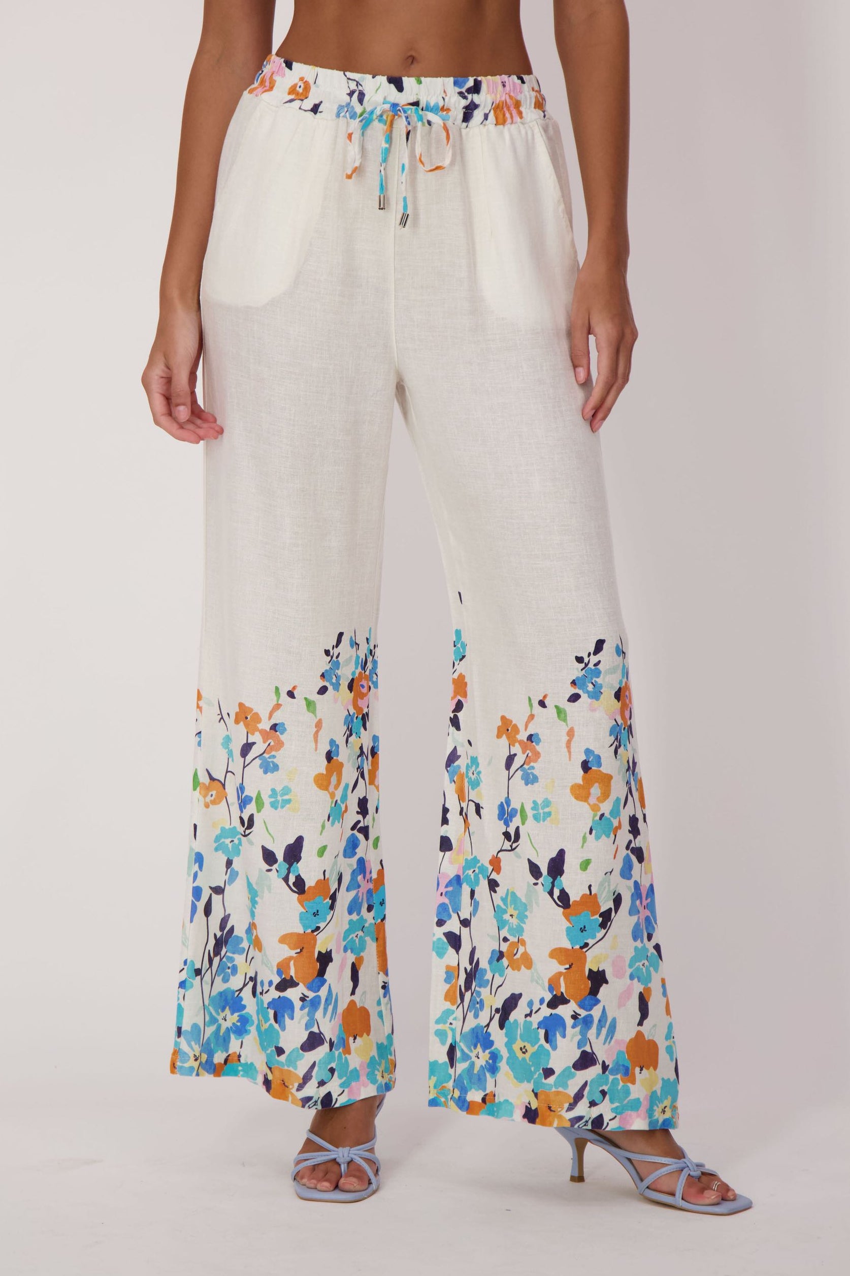 Climbing Floral Linen-Blend Pant