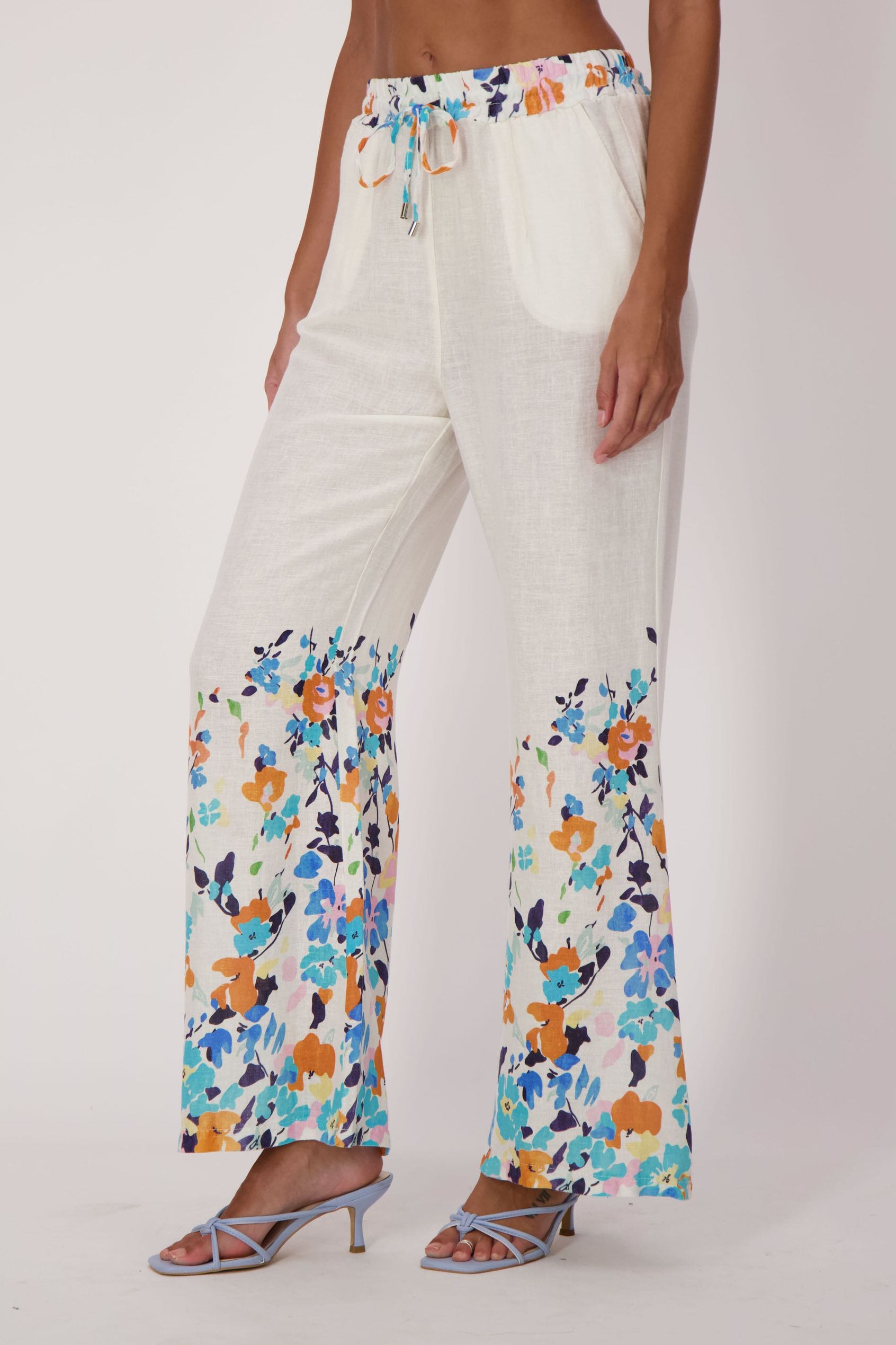 Climbing Floral Linen-Blend Pant